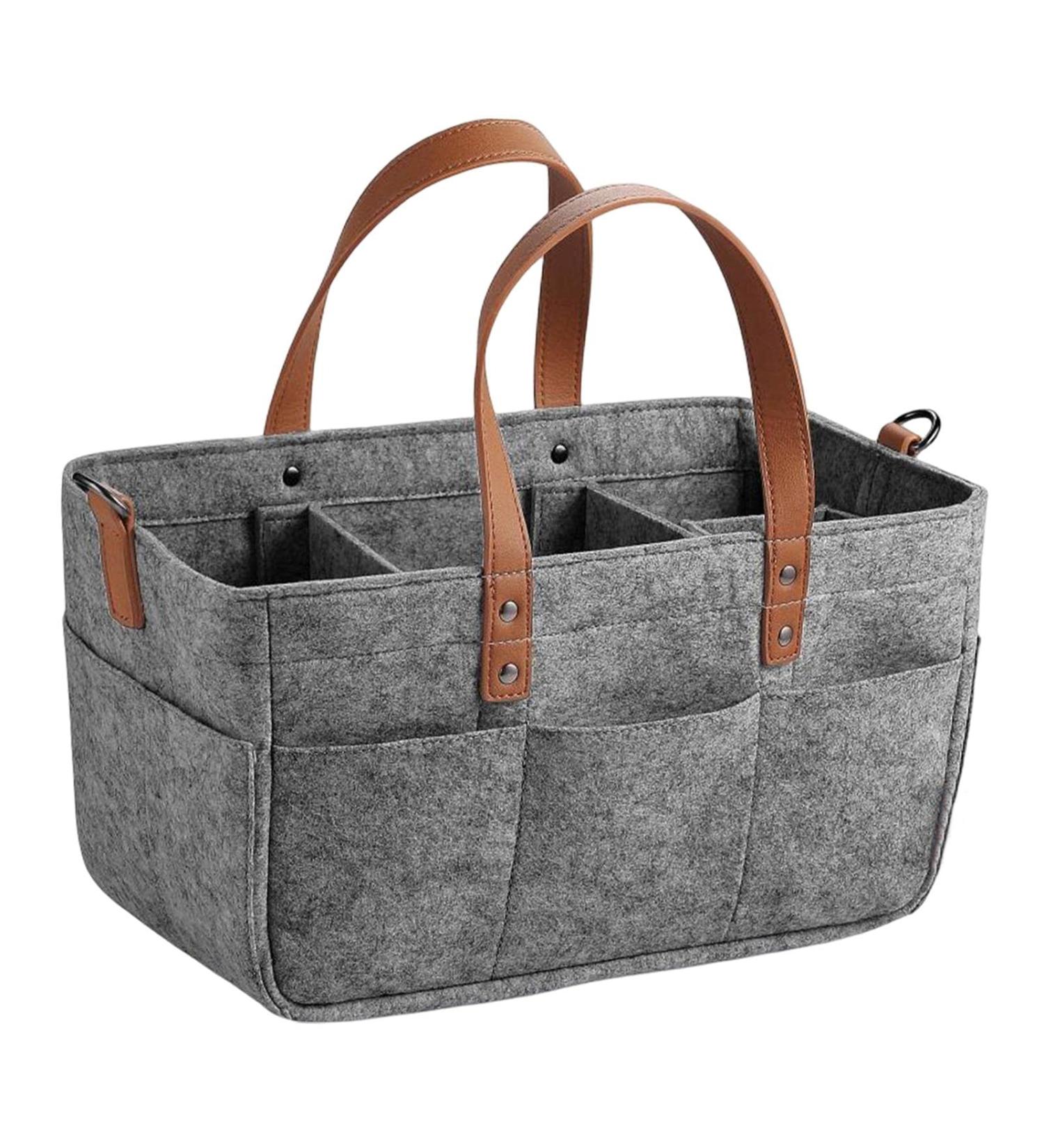 Harilla Baby Wrap Bag Stylish & Spacious Felt Organizer for Baby Products | Reusable Dark Gray Handbag & Weekend Bag - Buy Online on GoSupps.com