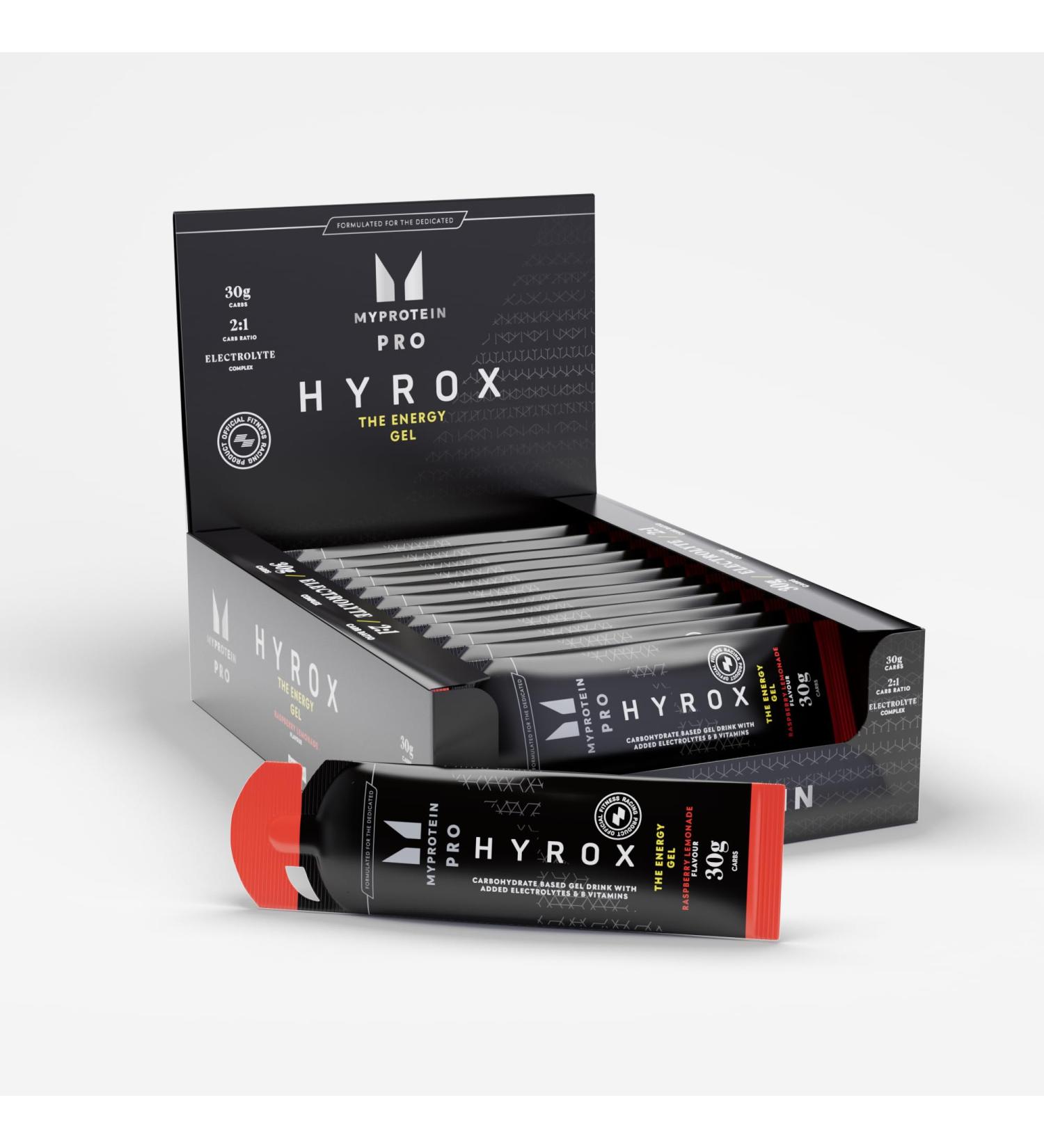 Myprotein Pro x HYROX Energy Gel (20 Pack) Intra-Workout Fuel with Vitamin B & Electrolytes for Hydration Support 30g Carbs for Workout & Endurance Sports Vegan Raspberry Lemonade - Buy Online on GoSupps.com
