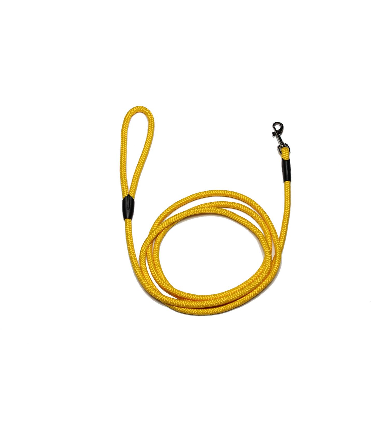 Leash - rope leash with hand loop Basic 10mm 27 colours 7 lengths (2.50 m canary yellow) 2.50 m canary yellow