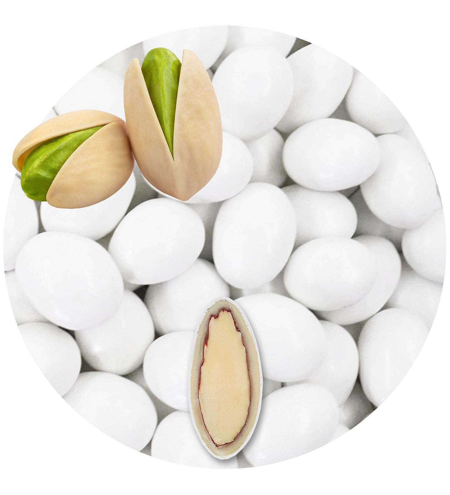 Shop Premium 0.5kg Chocolate Pistachio White Almonds | Elegant Wedding & Guest Gifts | Perfect for Baptism Communion & Confirmation | Luxurious Chocolate Sugar Almonds - Buy Online on GoSupps.com