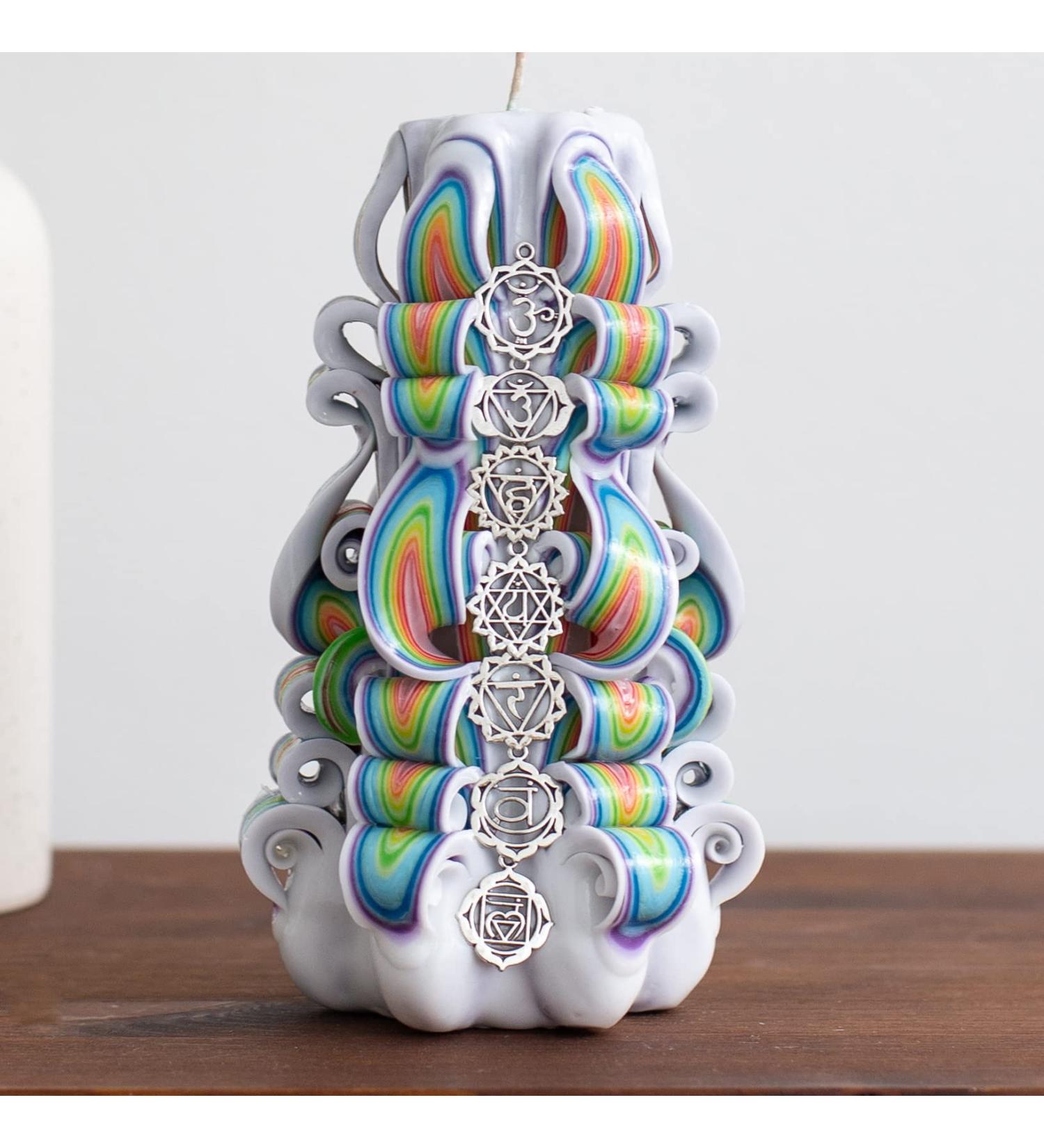 7 Chakra Candle Decor | Unique Meditation Gifts for Women & Yoga Lovers | 6.3" Candle Accessories - Buy Online on GoSupps.com