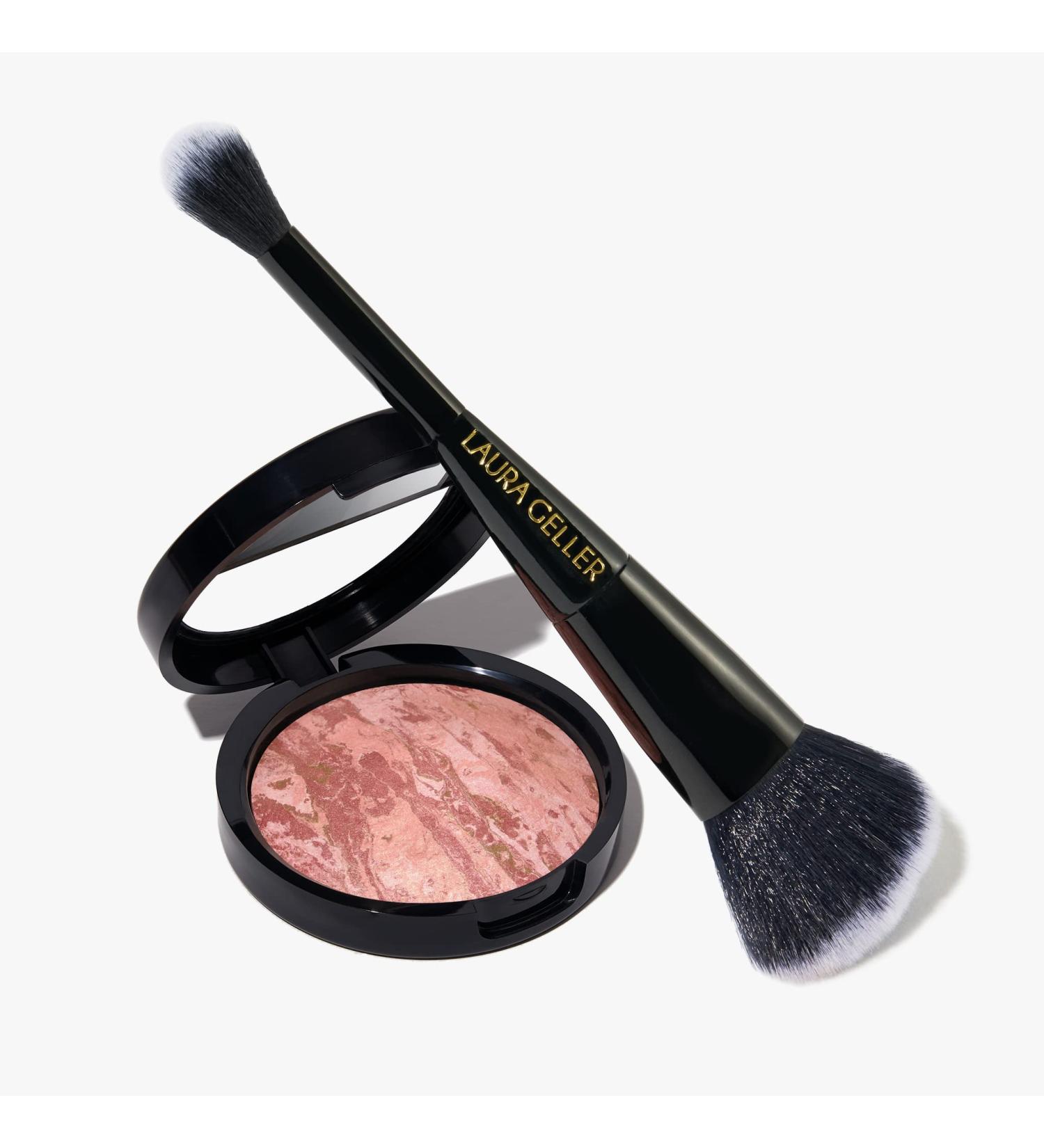LAURA GELLER NEW YORK Blush-n-Bronze Marbleized 2-in-1 Bronzer Blush Rose Bronze - Dual-Ended Brush Set - Buy Online on GoSupps.com