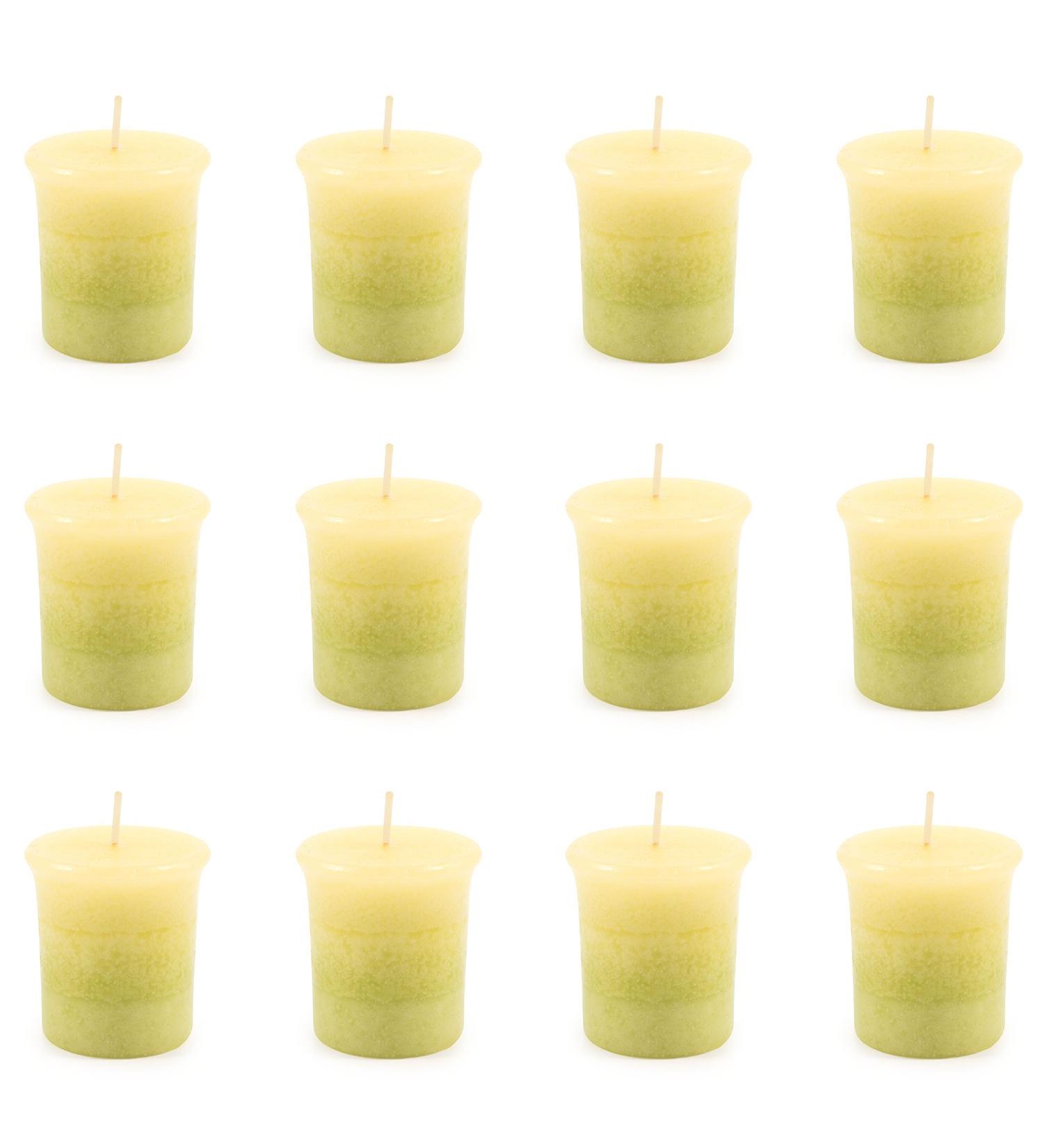 Pajoma Lemongrass Votive Candles - 12 Pieces (55g) | Premium Quality Marble Candle | 17-Hour Burn Time | International Shipping - Buy Online on GoSupps.com