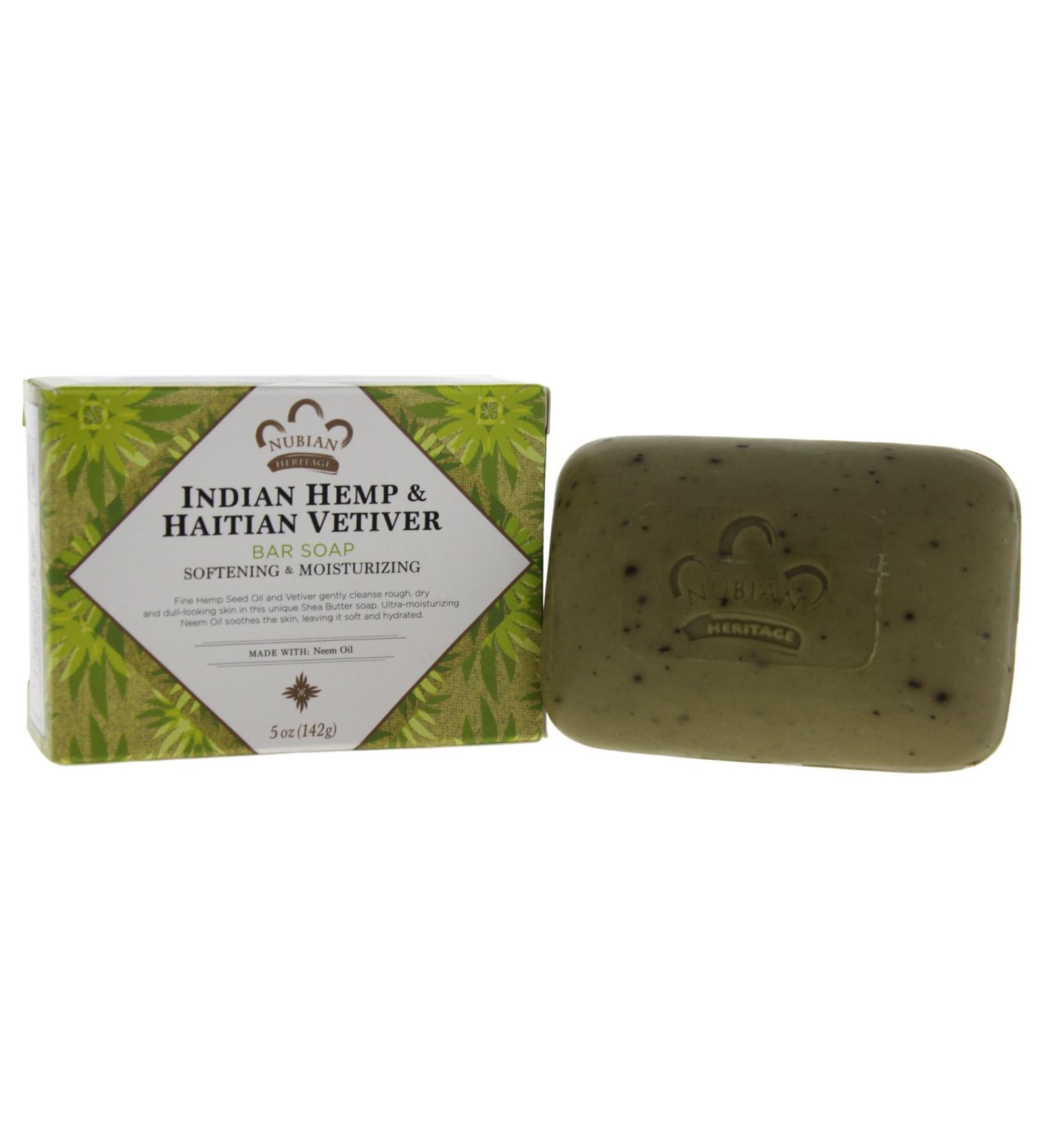 Nubian Heritage Soap Bar  Indian Hemp  5 Ounce Indian Hemp 5 Ounce (Pack of 1)