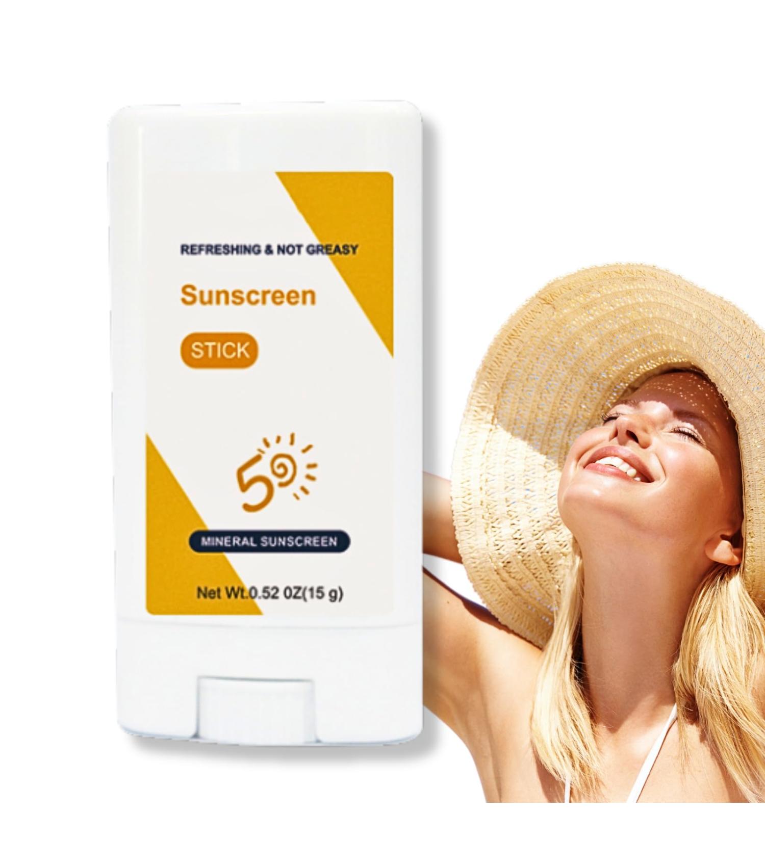 Sunscreen Stick SPF 50 Sunblock Stick Sunscreen SPF 50+ Sun Cream SPF50+ for Face Body Suncream with Hyaluronic Acid for Broad Spectrum Sun Protection Non-Greasy Refreshing Water Resistant - Buy Online on GoSupps.com