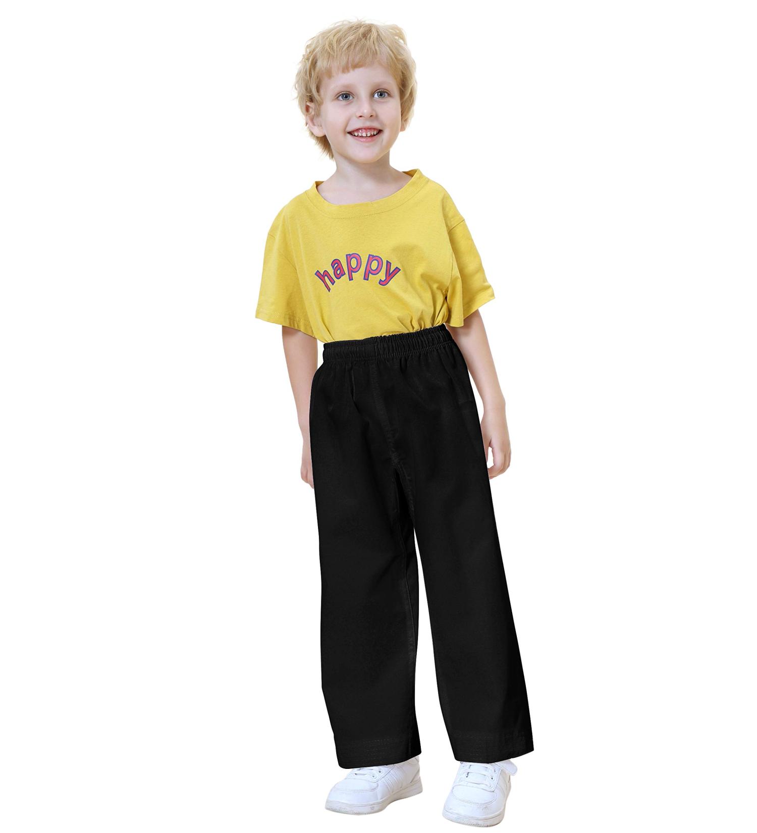 TOPTIE Adult Kids Black Karate Pants - Martial Arts Gi Pants - Buy Online on GoSupps.com