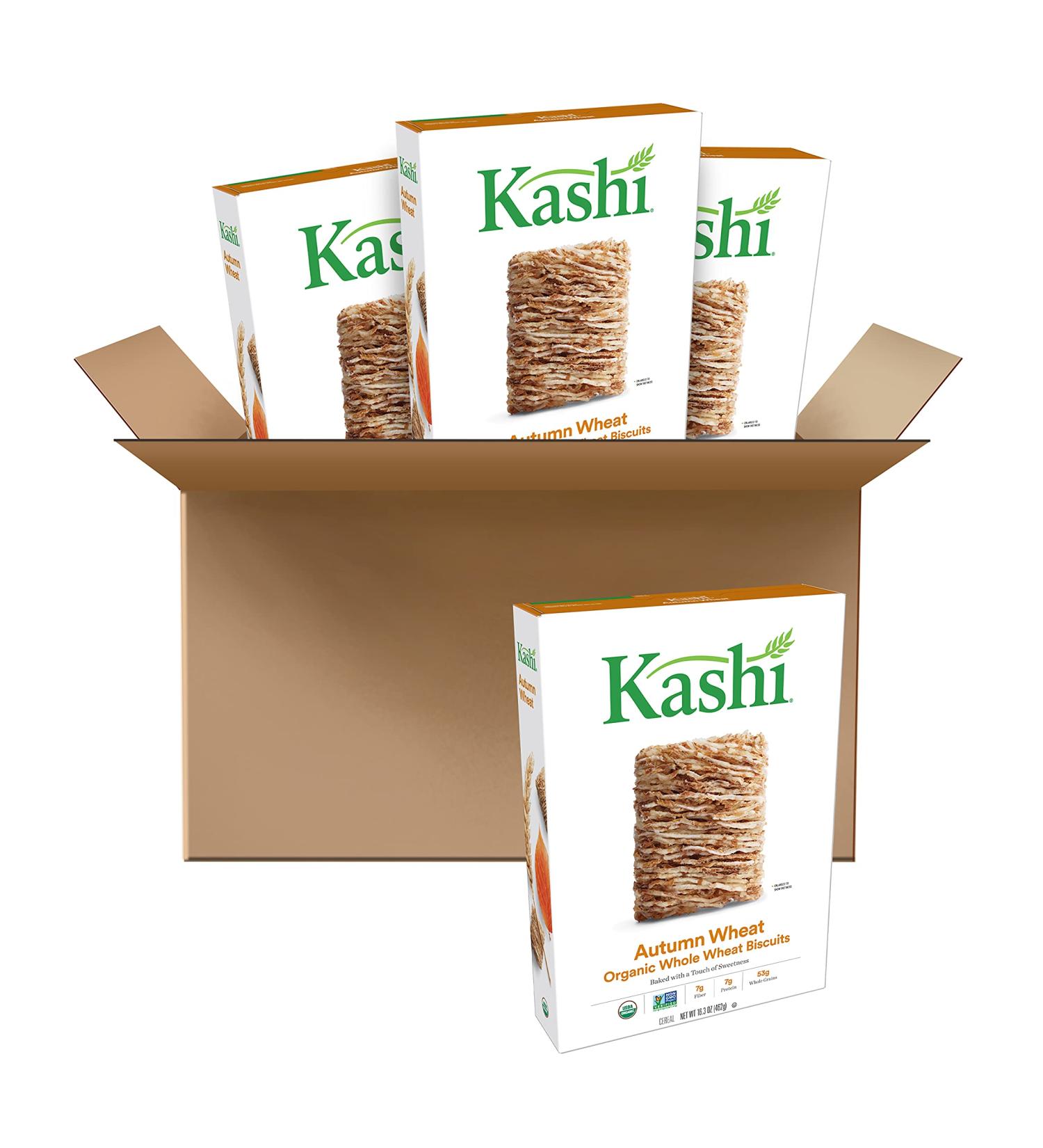 Kashi Autumn Wheat Vegan Protein Breakfast Cereal - Organic Bulk Pantry Staples, 65.2oz Case (4 Boxes) - Buy Online on GoSupps.com