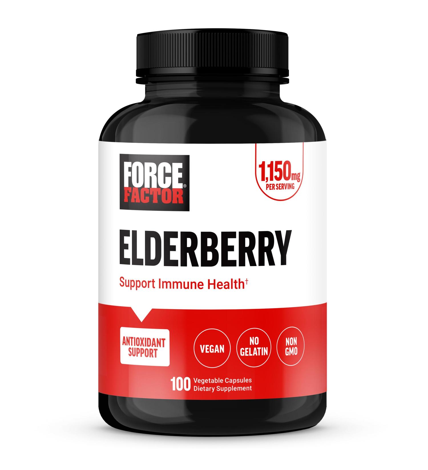 Force Factor Elderberry Capsules Immunity Supplement and Antioxidants Supplement for Men and Women Daily Immunity Boost Vegan No Gelatin Non-GMO 100 Vegetable Capsules - Buy Online on GoSupps.com