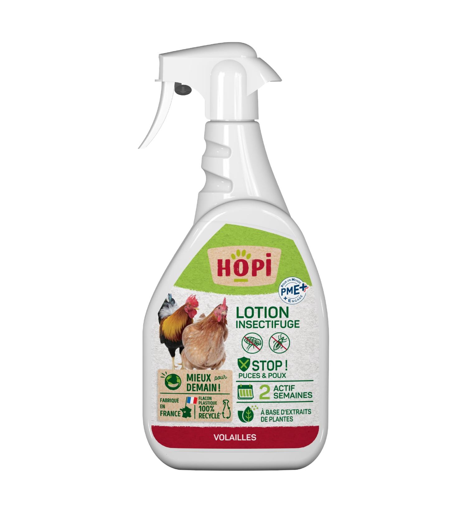 HOPI Insect Repellent Lotion Bassecour 500 ML - Designed for Poultry (Hens Chickens Ducks Geese etc.) and Their Environment - Anti-Parasite Protection Lasts 1 to 2 Weeks - Made in France - Buy Online on GoSupps.com