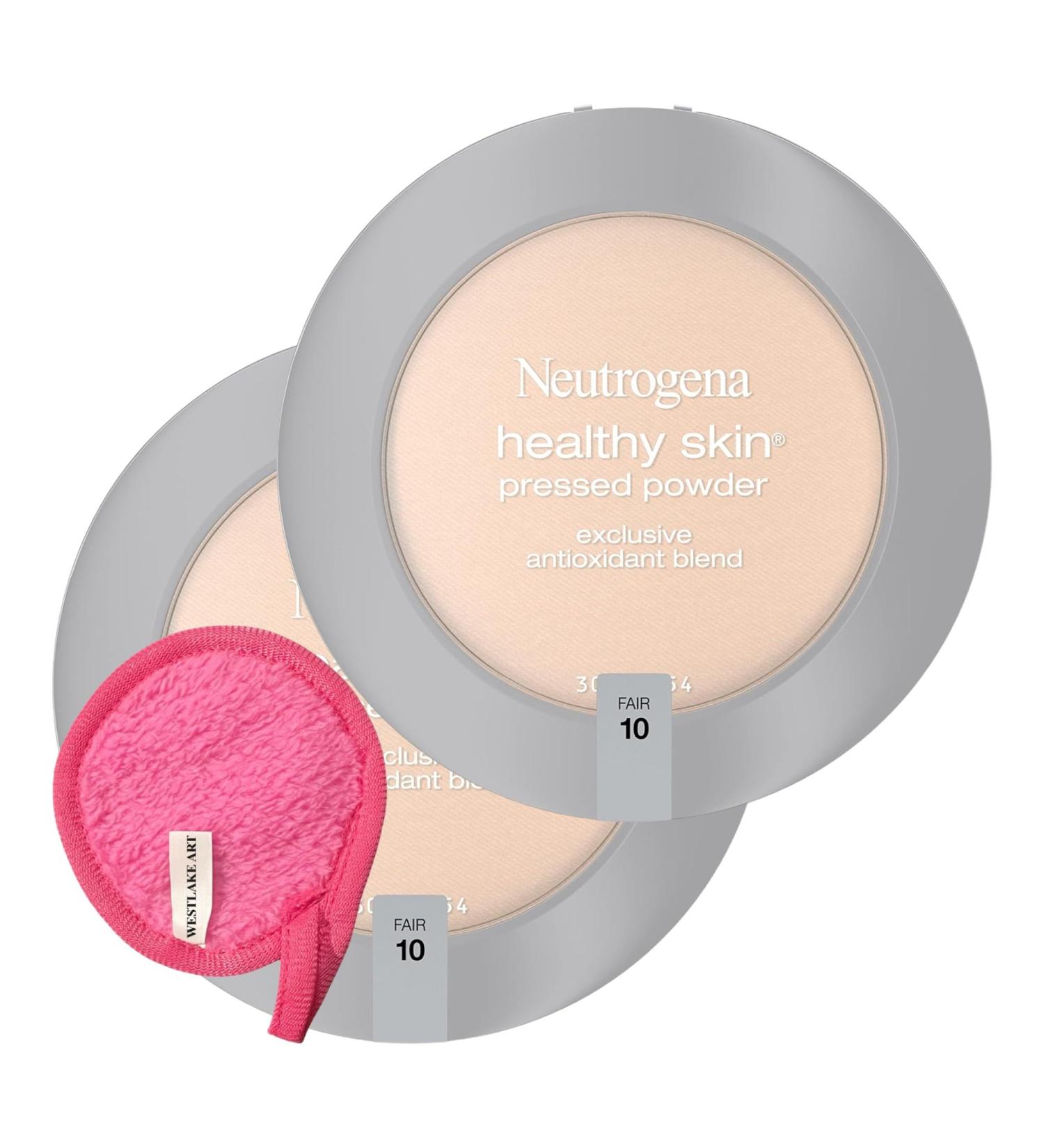 Healthy Skin Pressed Powder Compact & Westlake Art Cleansing Cloth - Fair Shade Antioxidant Formula Non-Comedogenic Flawless Finish | 2-Pack - Buy Online on GoSupps.com