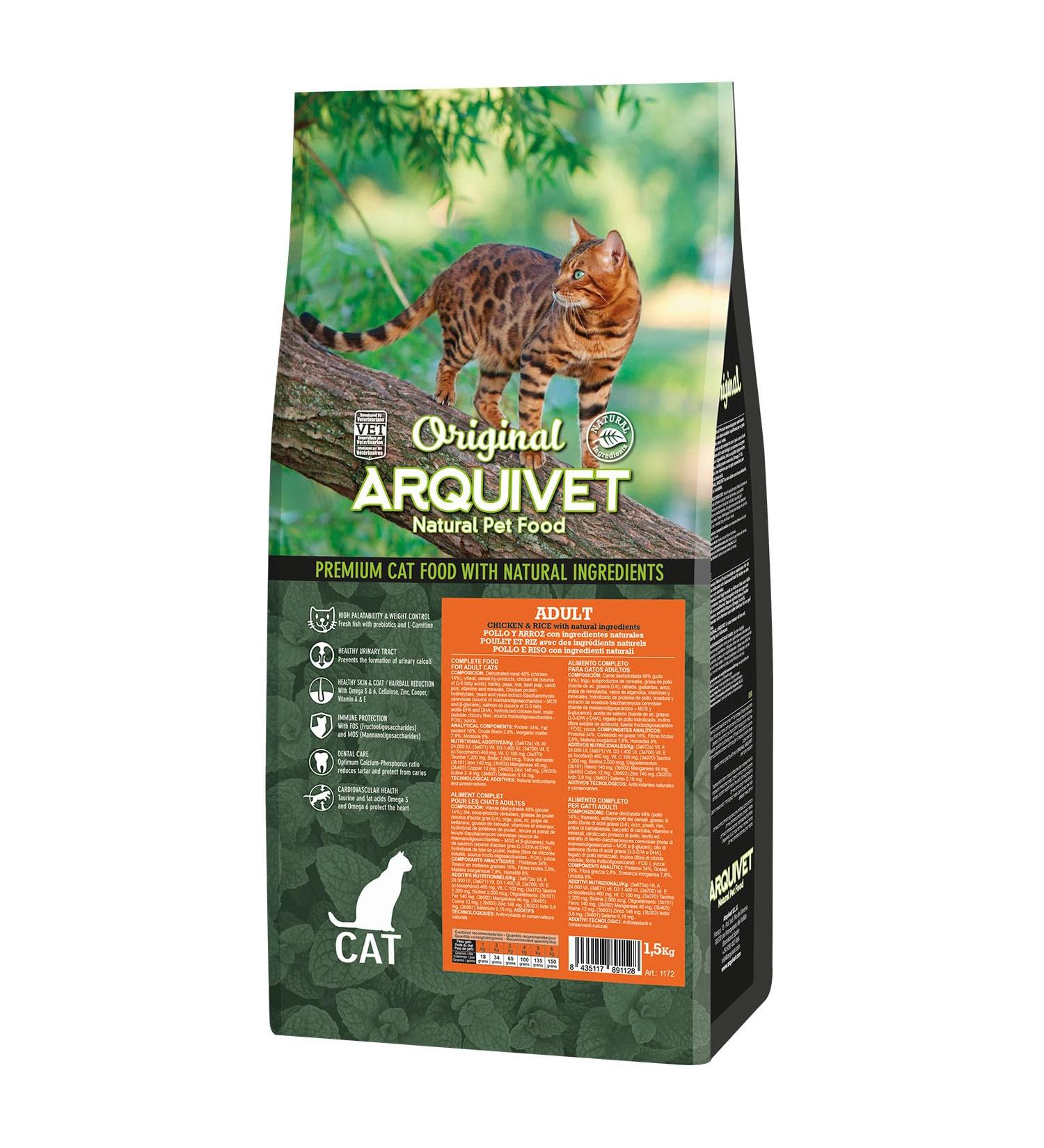 Arquivet-Original - Adult - Cat Food - Chicken and Rice - 1.5 kg - Buy Online on GoSupps.com