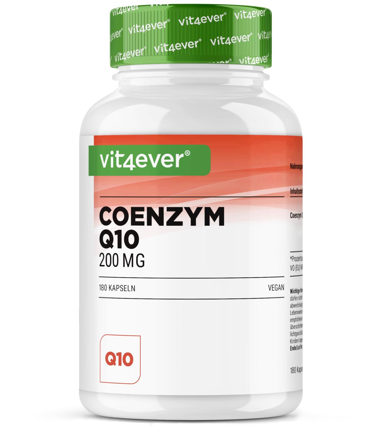 Coenzyme Q10 avec 200 mg par g lule - 180 g lules vegan - 6 mois de r serve - Q10 de haute qualit - hautement dos sans additifs inutiles - Buy Online on GoSupps.com