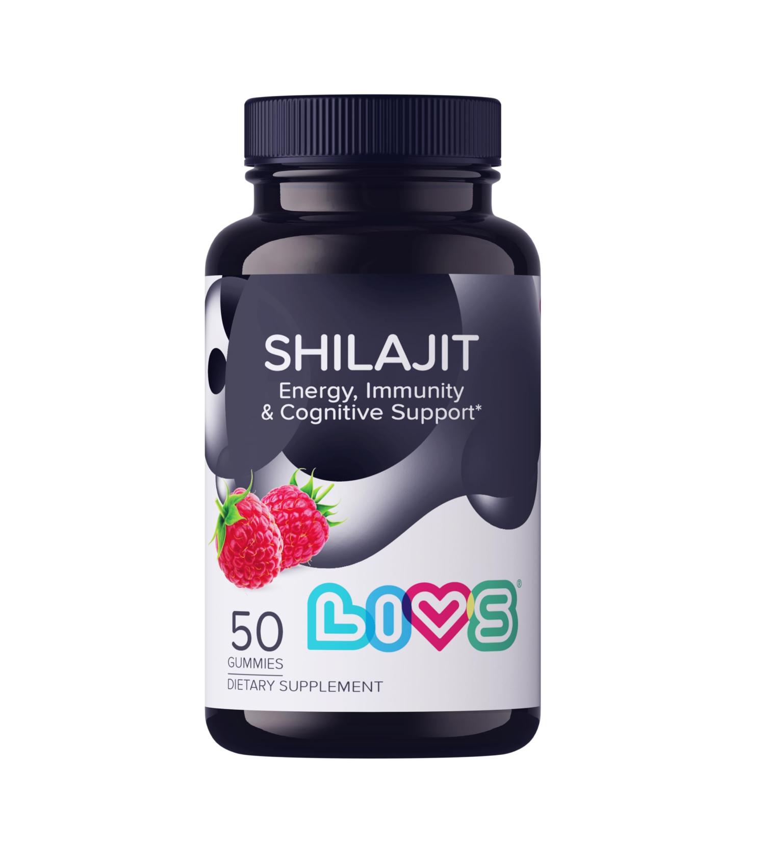 LIVS Shilajit Gummies for Men & Women 1000mg Pure Himalayan Resin Extract Rich in Fulvic Acid & 85+ Trace Minerals Natural Energy & Immune Support Supplement Vegan Raspberry Flavor 50 Count Shilajit Gummies 50 Count  - Buy Online on GoSupps.com