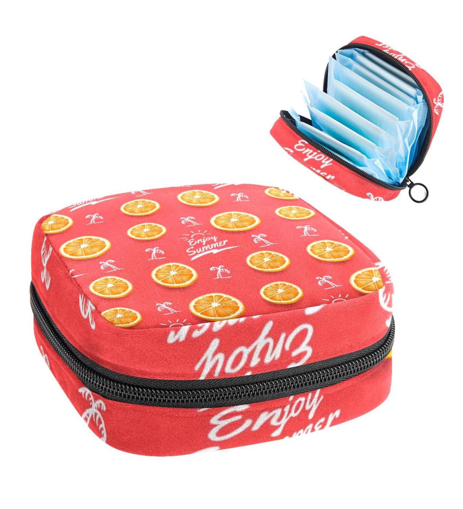 Pink Lemon Sanitary Napkin Storage Bag - Menstrual Cup & Nursing Pad Holder - Portable Period Pouch for Women & Teens - Multi-colored - 1Pcs - Buy Online on GoSupps.com