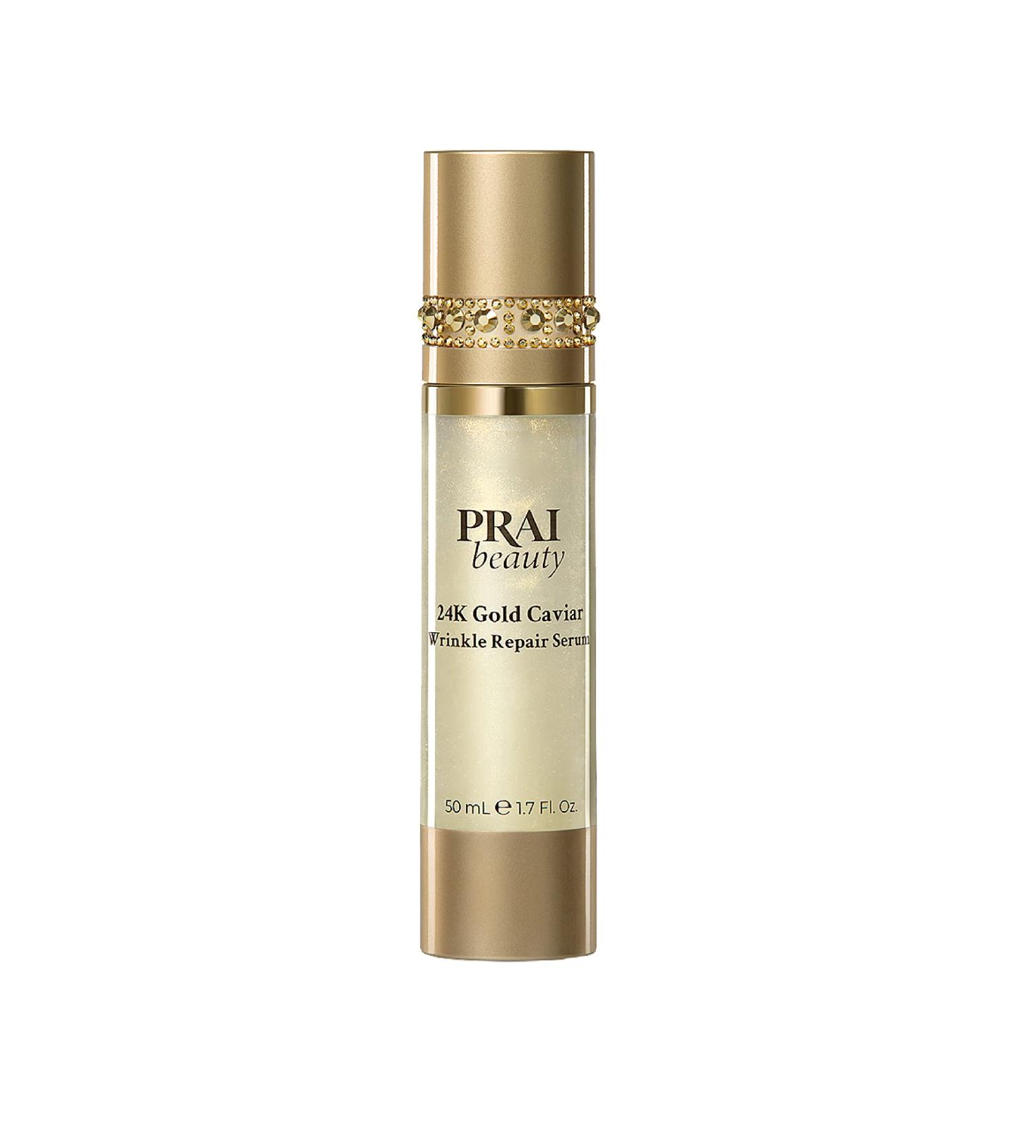 PRAI Beauty 24K Gold Caviar Wrinkle Repair Serum for Face | Anti-Aging Serum with Hyaluronic Acid to Plump and Fill In Wrinkles | Anti-Wrinkle Serum with Vitamin C for Brighter, Firmer Skin | 1.7 Oz 1.7 Fl Oz - Buy Online on GoSupps.com