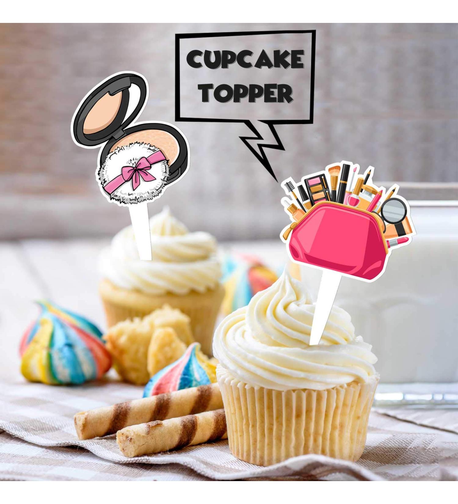 24pcs Pink Dessert Cupcake Topper Make Up Bachelorette So Fetch Night Out Hen Movie Theme Party Decoration Pick for Girls Lady Woman Happy Birthday Party Decor Supplies - Buy Online on GoSupps.com