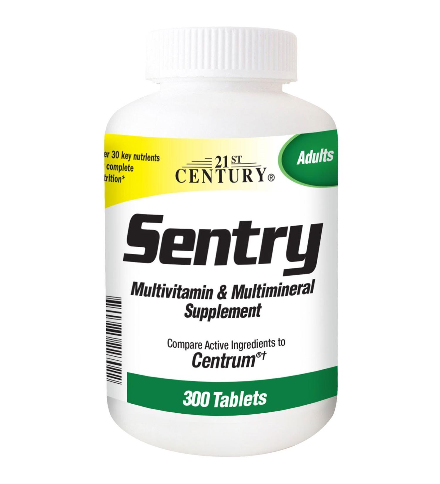 21st Century Sentry Multivitamin& Multimineral Supplement Adults 300 Tablets