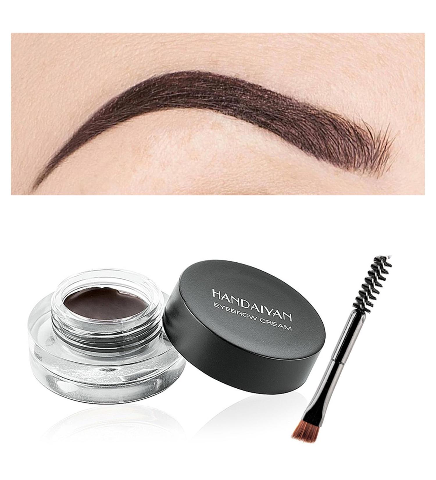 Kyannkara Waterproof Eyebrow Cream Pomade Gel with Brush | Smooth Walnut Eyebrow Makeup for Long-lasting Definition - Buy Online on GoSupps.com