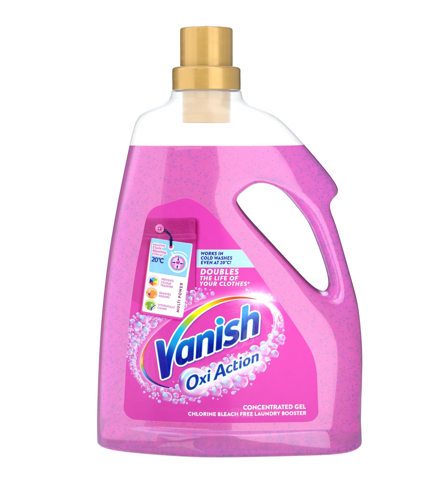 Vanish Gold Oxi Action Gel Fabric Stain Remover 2250ml - Cold Wash, Brightens Colors, Removes Odors - Concentrated Formula - Buy Online on GoSupps.com