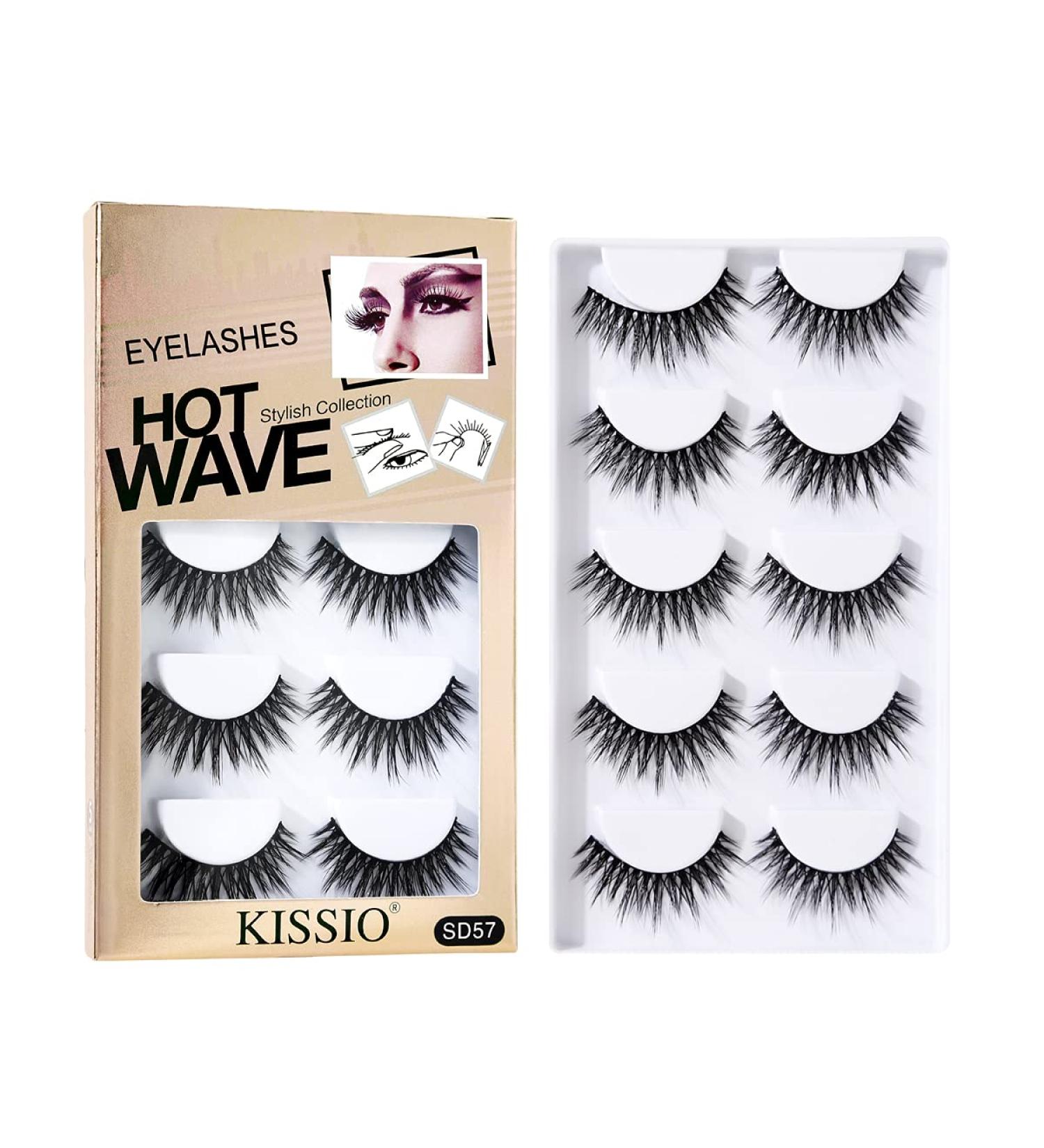 Eyelashes 3D False Eyelashes Waterproof and Fluffy Handmade Eyelashes Natural Look Reusable Natural Eyelashes Cruelty Free 5 Pairs (SD57) - Buy Online on GoSupps.com