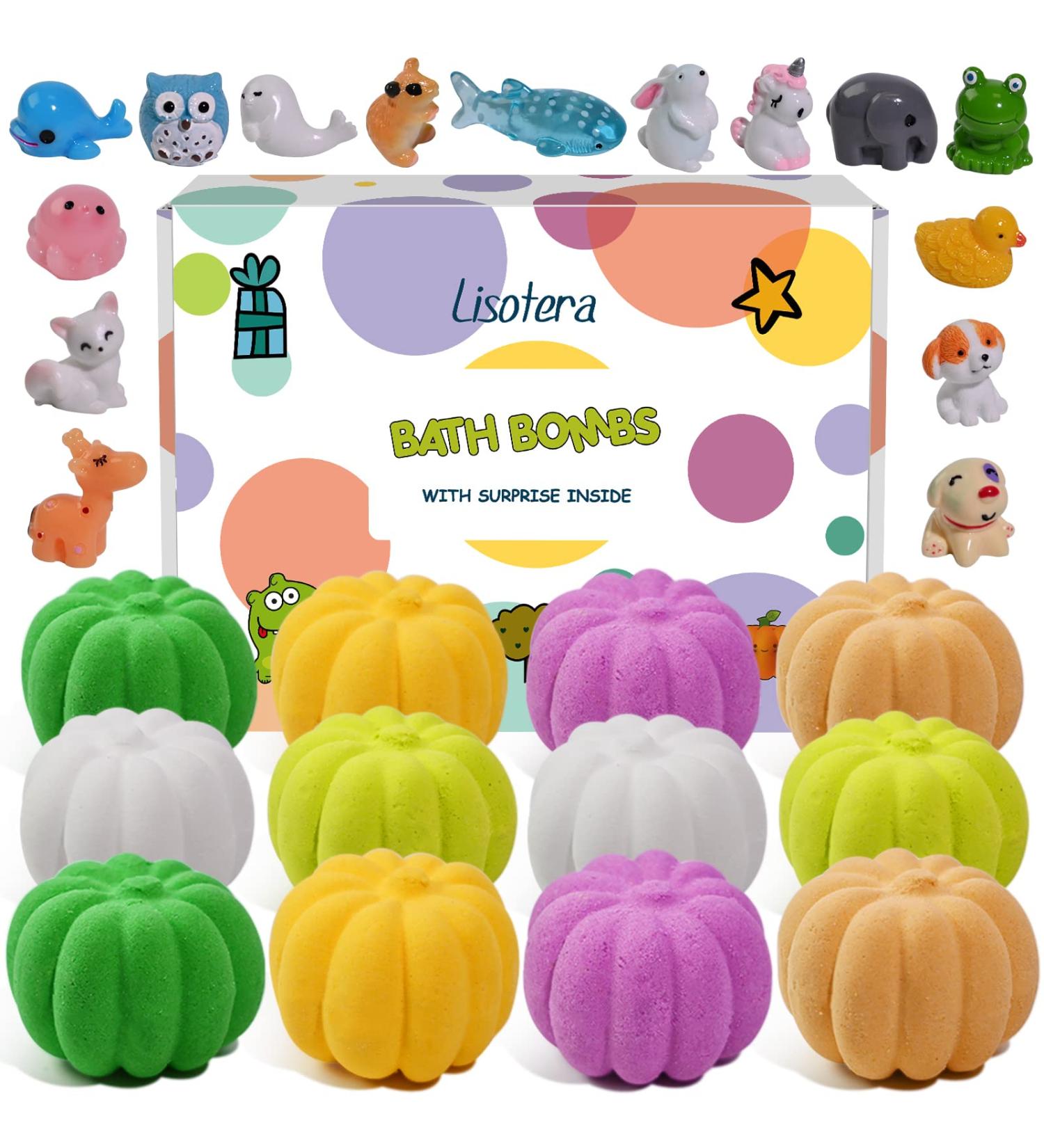 Bath Bombs for Kids - 12 Pack Easter Egg Fizzies with Surprise Toys | Vegan Essential Oil Spa Balls for Girls and Boys | Kids Safe Bubble Bath Gift Set - Buy Online on GoSupps.com
