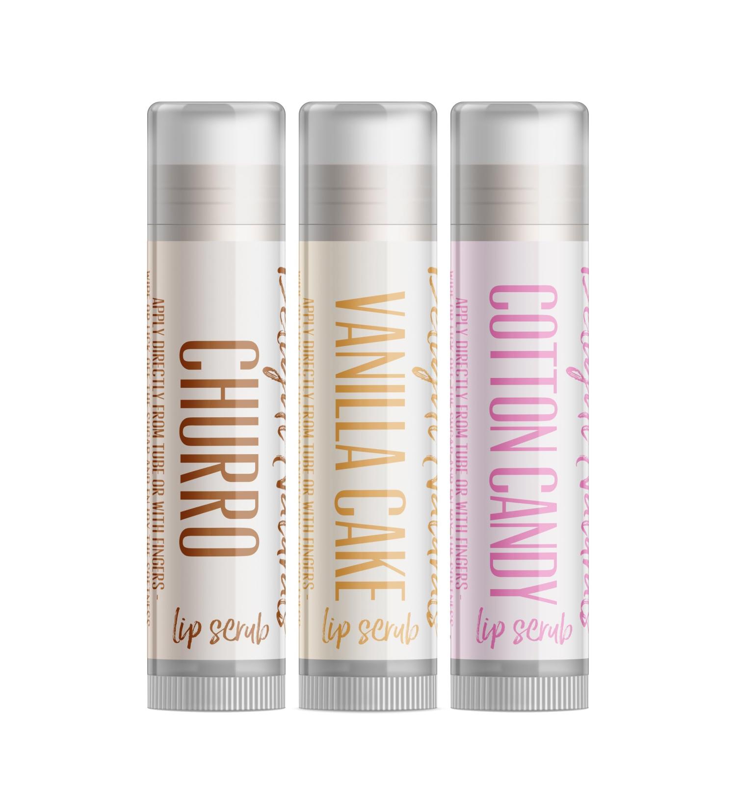 Just Desserts Sugar Lip Scrub Set - Churro Vanilla Cake & Cotton Candy | Exfoliate & Hydrate Your Lips - Buy Online on GoSupps.com