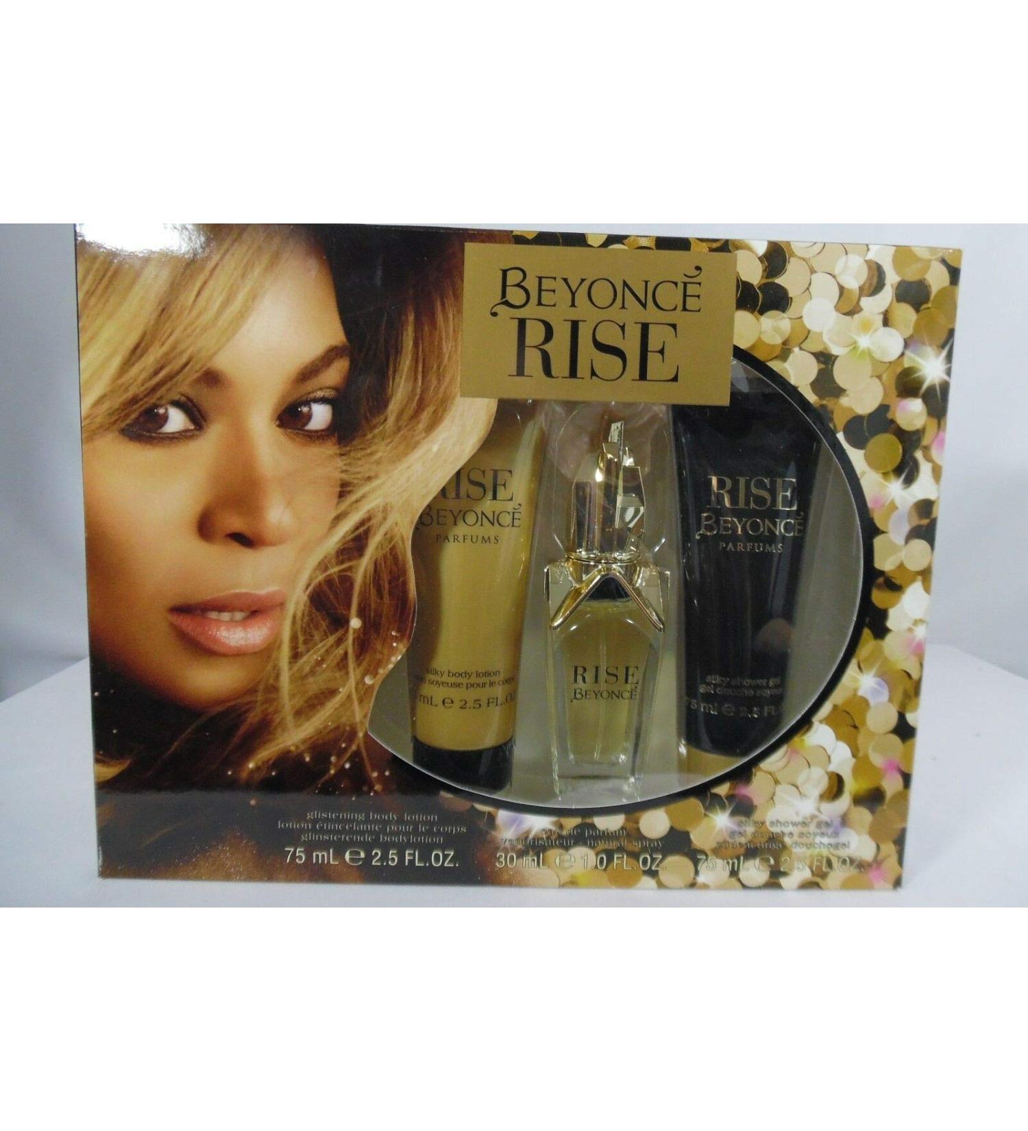 Beyonce Heat Rise 3-Piece Gift Set with 1-Ounce Eau de Parfum 2.5-Ounce Body Lotion and 2.5-Ounce Shower Gel Total Retail Value $49.00 3 Piece Set Eau de Parfum