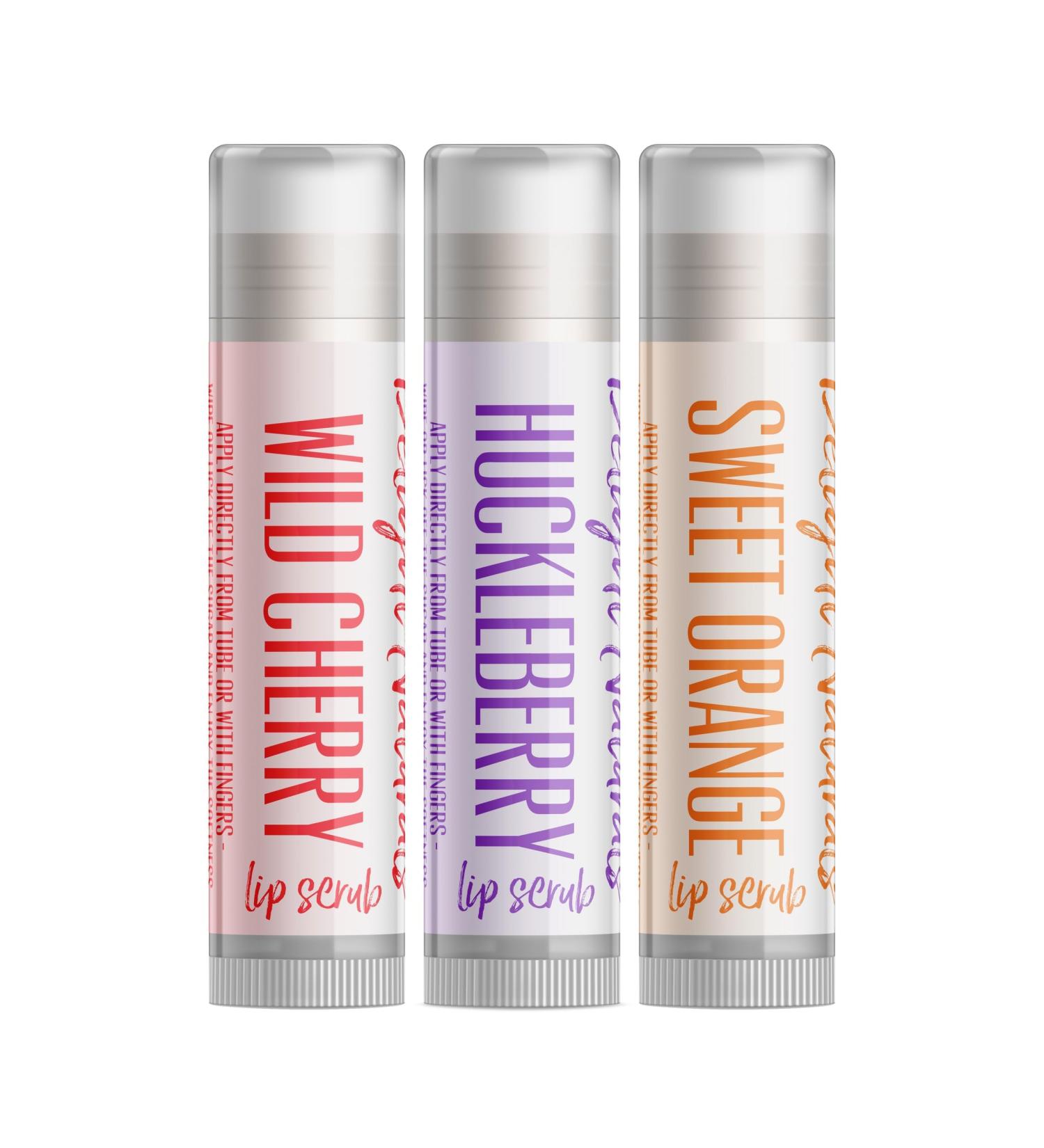 Fruity Kisses Sugar Lip Scrub Set - Wild Cherry Huckleberry & Sweet Orange | Exfoliating Lip Care for Smooth Lips | International Shipping Available - Buy Online on GoSupps.com