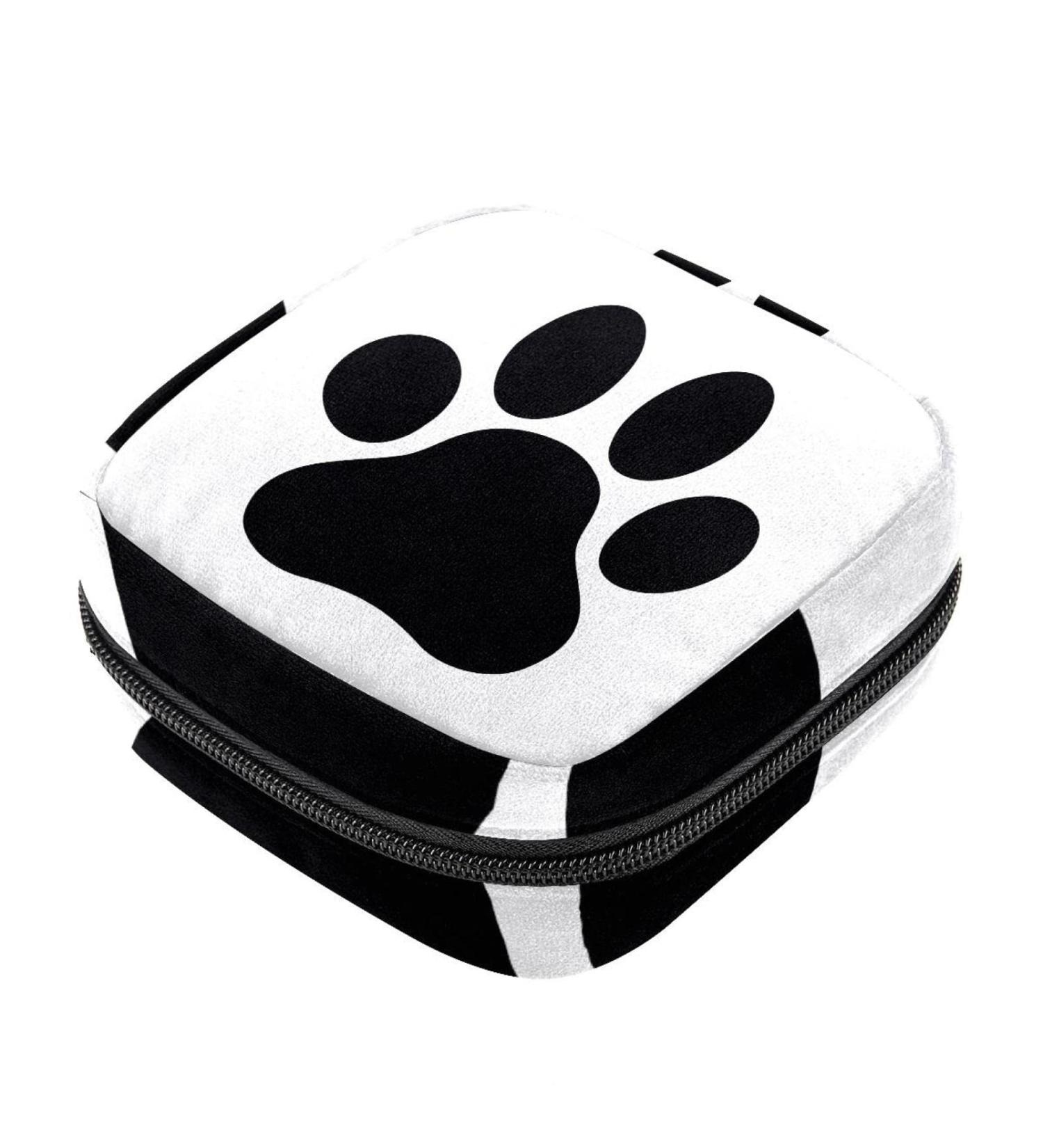 Dog Paw Print Sanitary Napkin Storage Bag - Portable Period Pouch for Women, Teen Girls, Menstrual Cup - Nursing Pad Holder (Color 7) - Buy Online on GoSupps.com