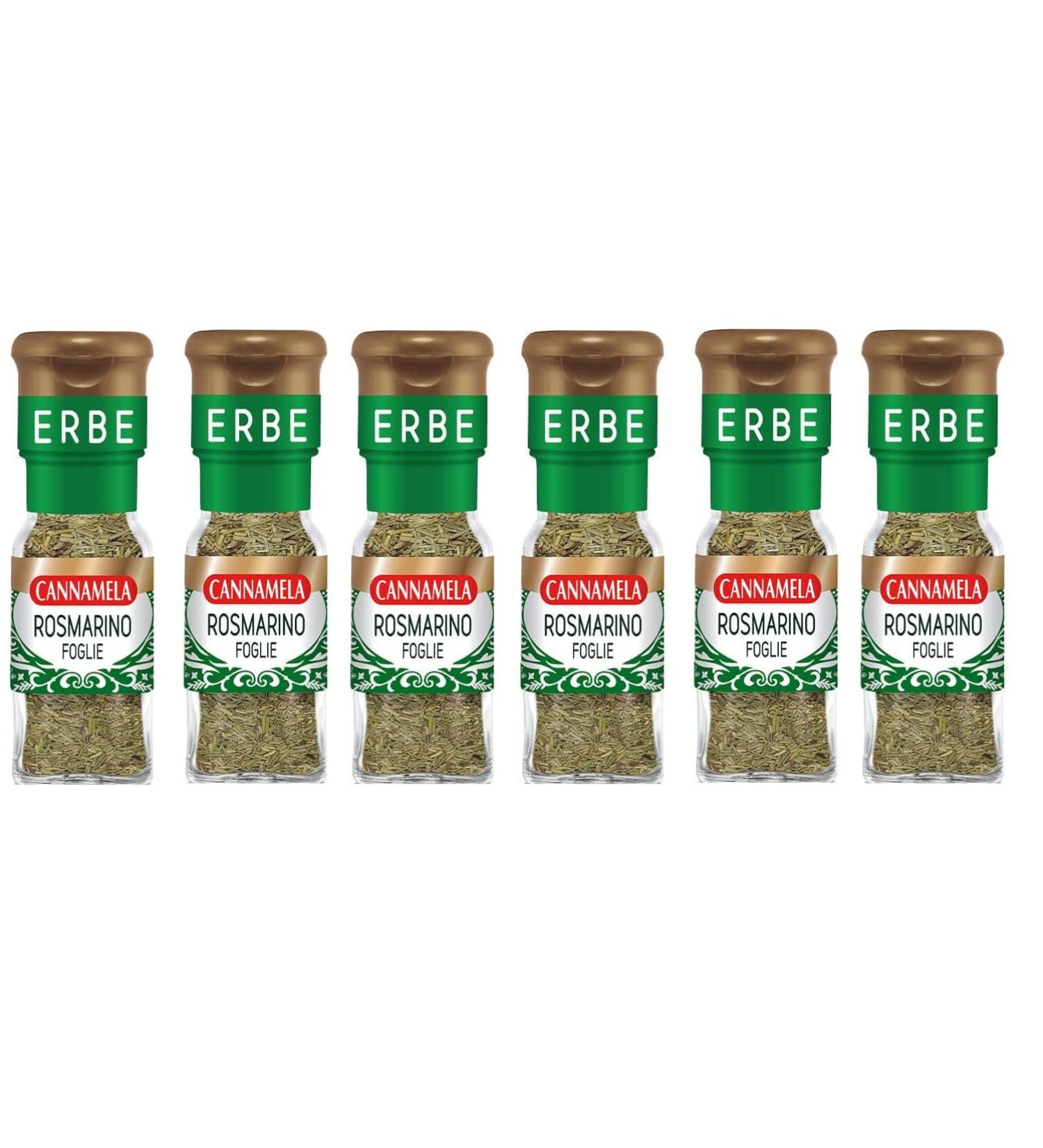 6 x Cannamela Dried and crushed Rosemary leaves Dried rosemary leaves 14g of spices and herbs
