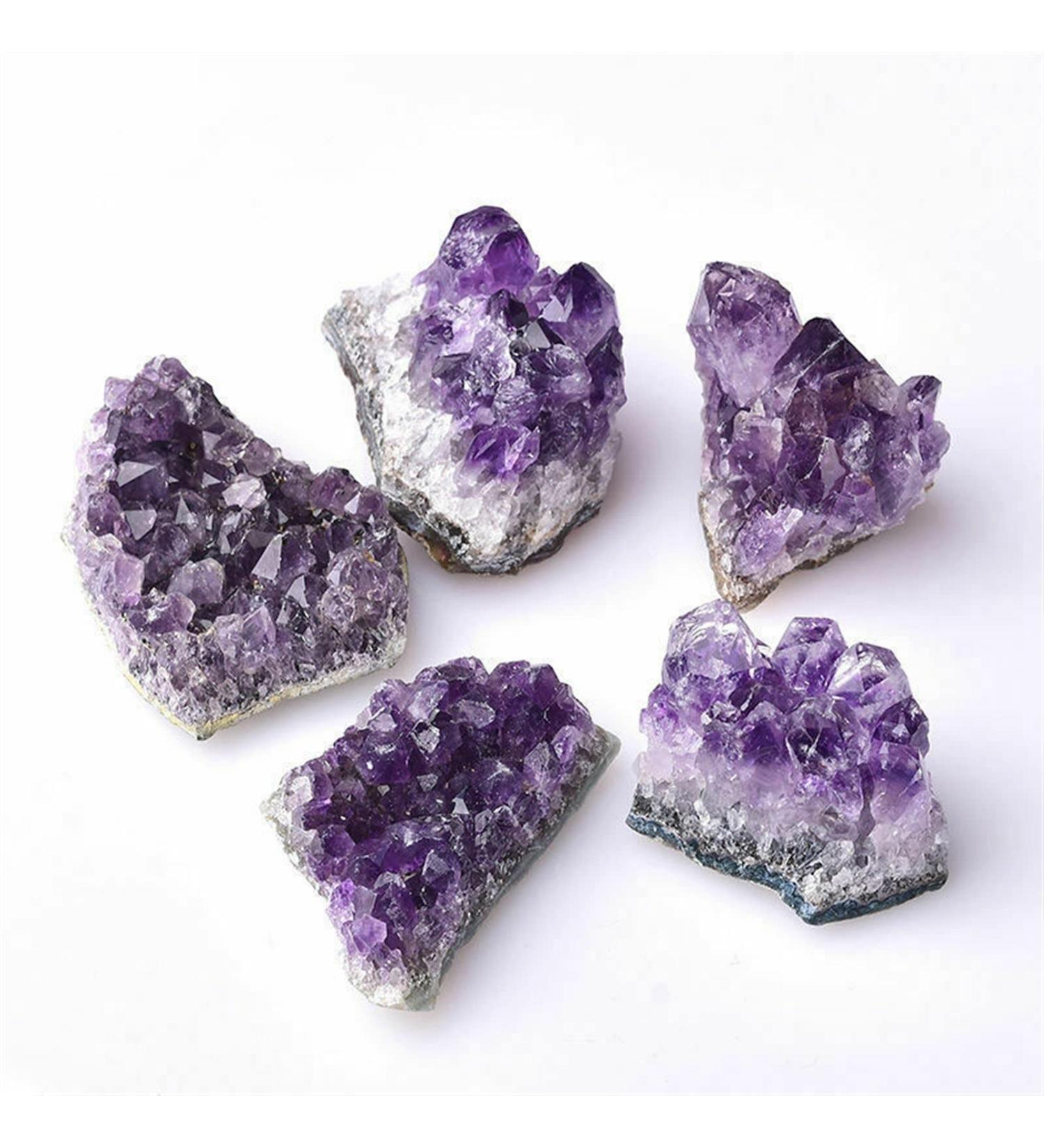 1/5/10PC 1PC/30-40g Raw Purple Natural Brazilian Amethyst Crystal Cluster Quartz Druzy Geode Rock Stones Specimen Ornament Home Decor Component (Color : 10pcs) - Buy Online on GoSupps.com