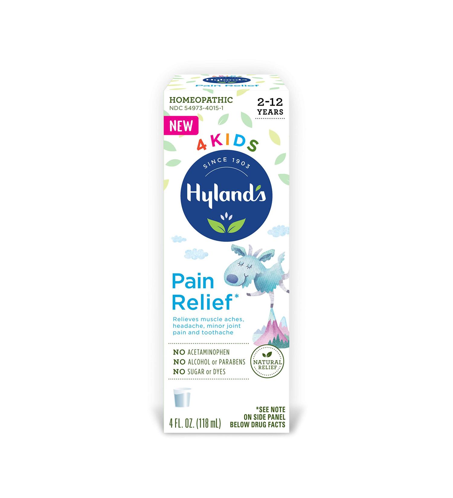 Hyland's 4 Kids Pain Relief (2-12 Years) - 4 fl oz (118 ml) | Natural Relief for Children's Aches - Buy Online on GoSupps.com
