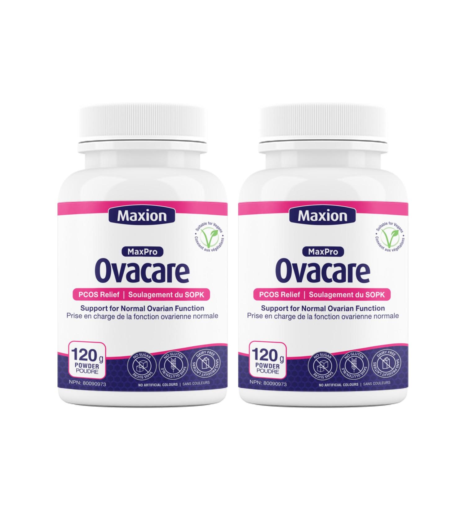 Maxion 2 Pack Ovacare for Natural PCOS Relief Supplement for Women With Myo-Inositol to Help Restore Normal Ovarian Function Inositol Powder Support for PCOS Fertility & Menstrual Health for Women 120g Powder - Buy Online on GoSupps.com