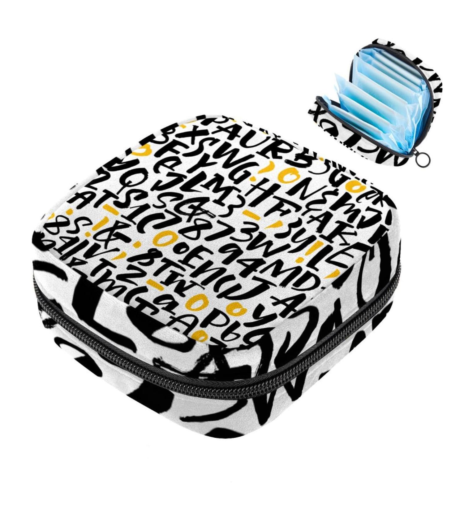 Large 26 Letters Ladies Tie Storage Bag for Menstrual Cups Pads and Tampons - Stylish & Functional - Buy Online on GoSupps.com