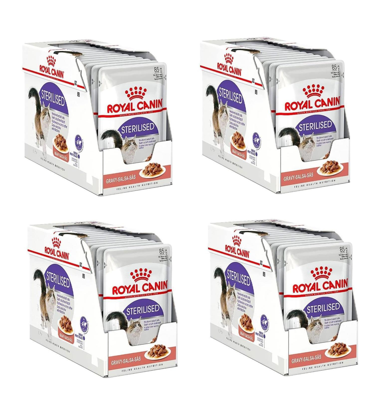 Royal Canin Sterilised Adult Wet Cat Food in Gravy 48 x 85g - Buy Online on GoSupps.com