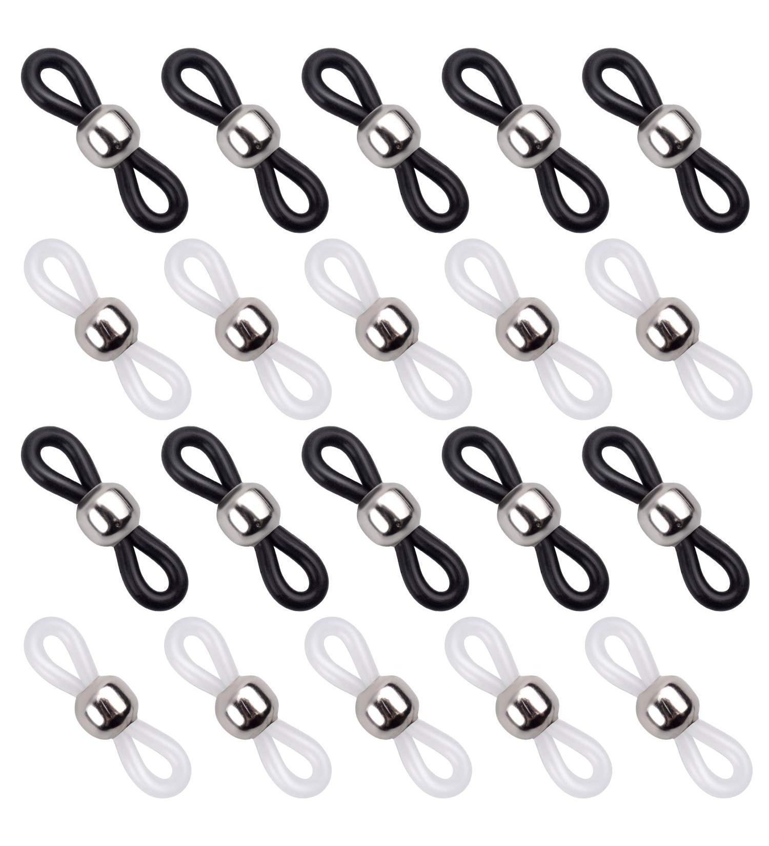 Jdesun 20pc Adjustable Metal Silver Bead Eyeglass Chain Ends Connectors - for Glasses Holder Necklace Chain - Buy Online on GoSupps.com