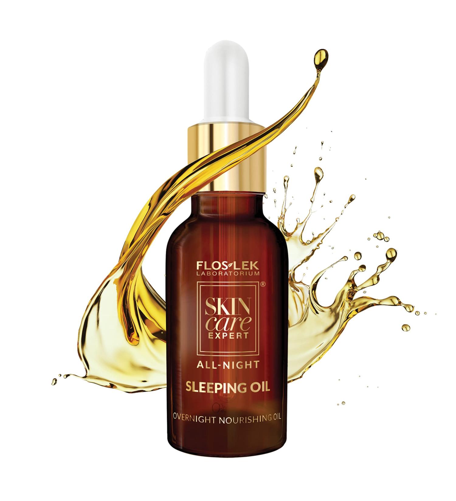 FLOSLEK Overnight Face Argan Oil | 30 ml | Contains 11 Oils & Vitamin E | Nourishes Regenerates & Smooths | Against Premature Ageing | Vitamin Booster | Sleeping Effect Technology for all Skin Types - Buy Online on GoSupps.com
