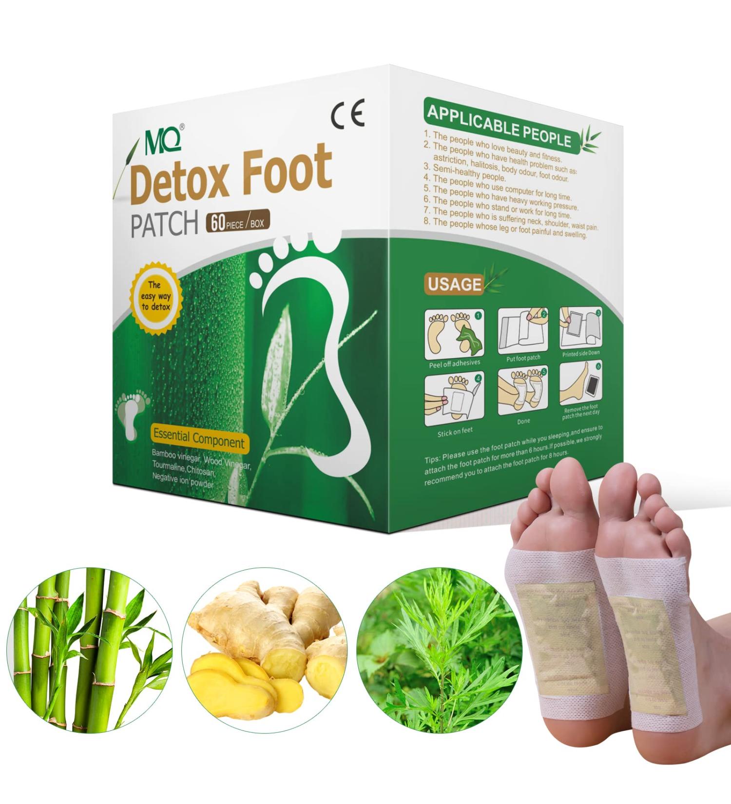 Detox Foot Patch Health Care All-Natural Bamboo Detox Foot Pads to Remove Body Toxins Free Socks for you(60 Packs 120 Pieces) - Buy Online on GoSupps.com