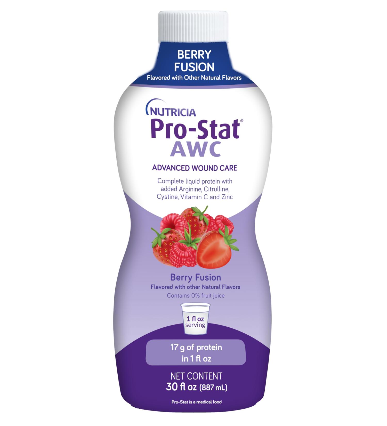 Pro-Stat Advanced Wound Care (AWC) Concentrated Liquid Protein Medical Food - Berry Fusion Flavor 30 Fl Oz bottle Berry Fusion 30 Fl Oz (Pack of 1)