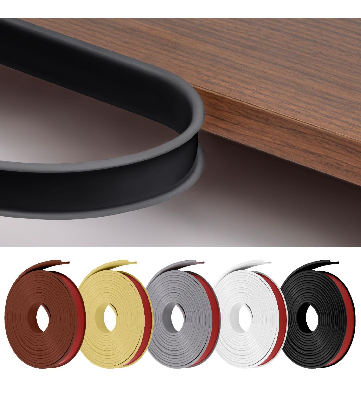 flintronic 3m*16mm U-Shape Flexible Furniture Edge Banding Baby Safty Baby Edge Protector Self Adhesive TPE Wood Edging Tape DIY Furniture Edge Trim for Table Cabinet Furniture Restoration Black 3m*16mm - Buy Online on GoSupps.com