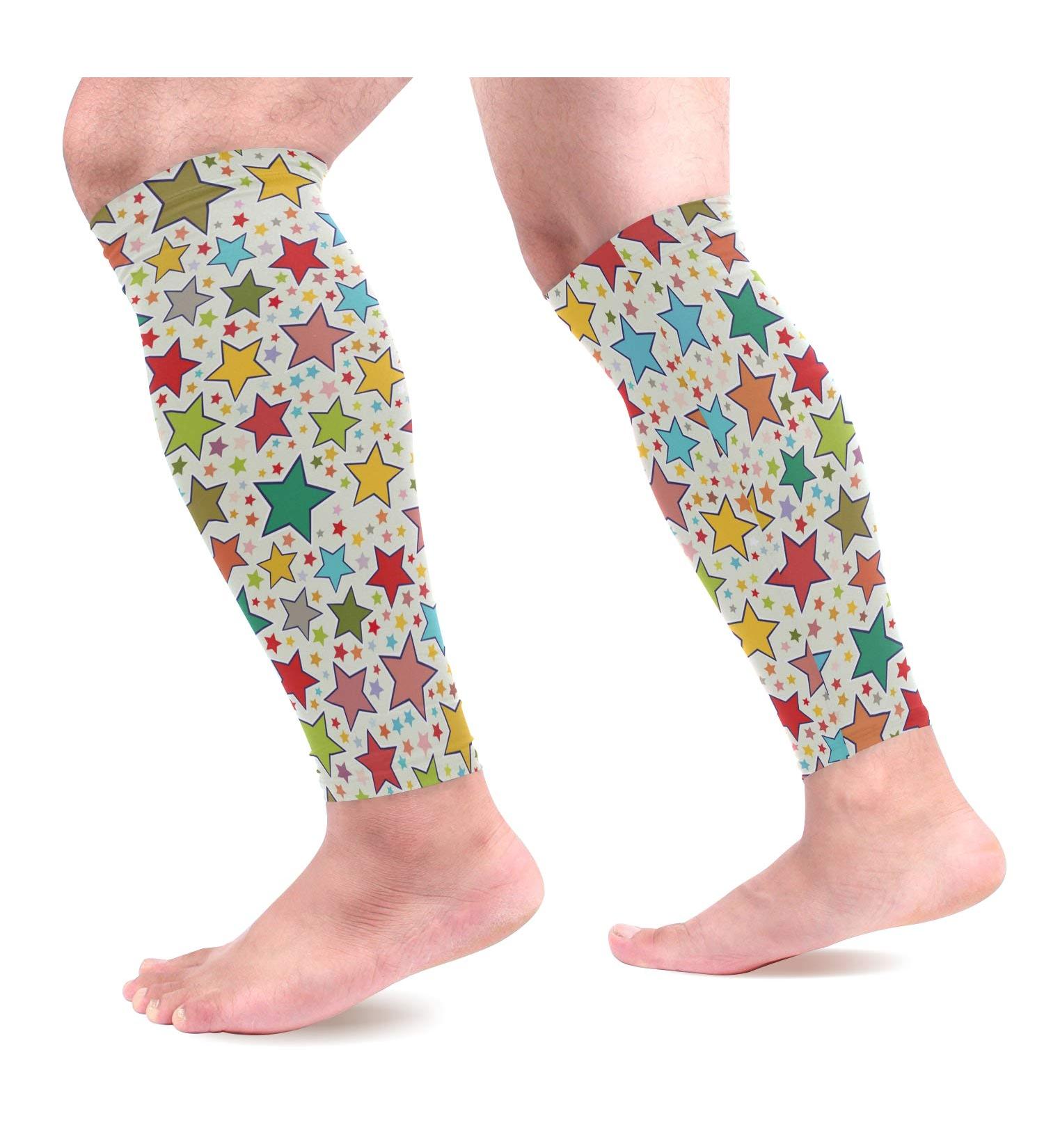 EZIOLY Lucky Stars Calf Compression Socks | Best for Running Cycling Maternity & Travel - Optimal Support for Nurses - Buy Online on GoSupps.com