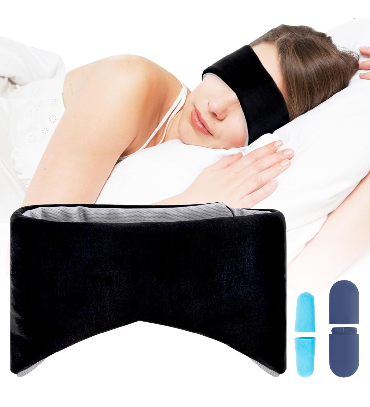 Double Sided Ice & Warm Sleep Eye Mask - Sound-Proof Large Comfortable for Men & Women - Buy Online on GoSupps.com