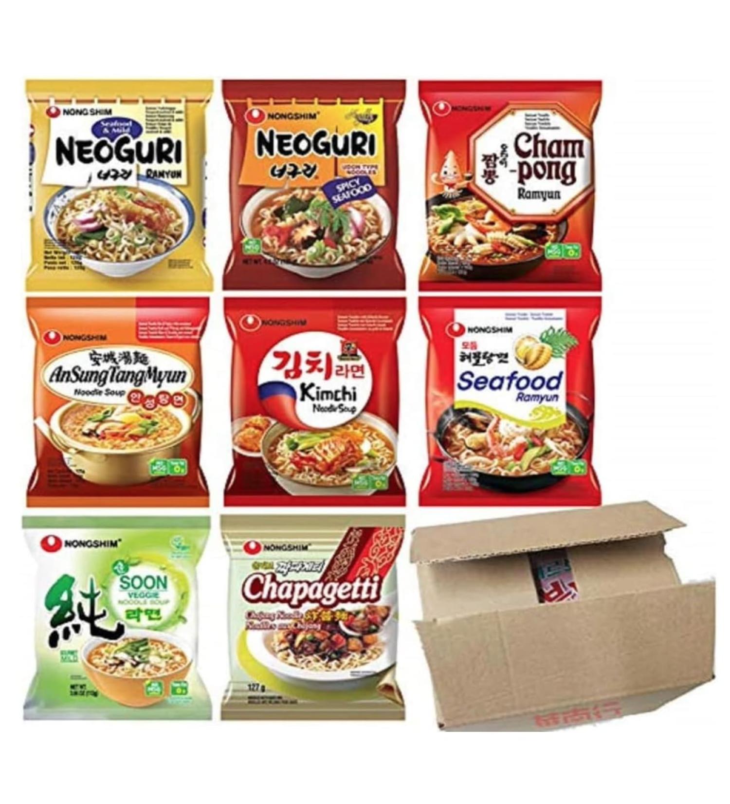 NongShim Instant Noodle Soup Ramyun Ramen Assorted Flavour (Pack of 5) BY SPICEHUB ALL DIFFERENT 5 FLAVOURS - Buy Online on GoSupps.com