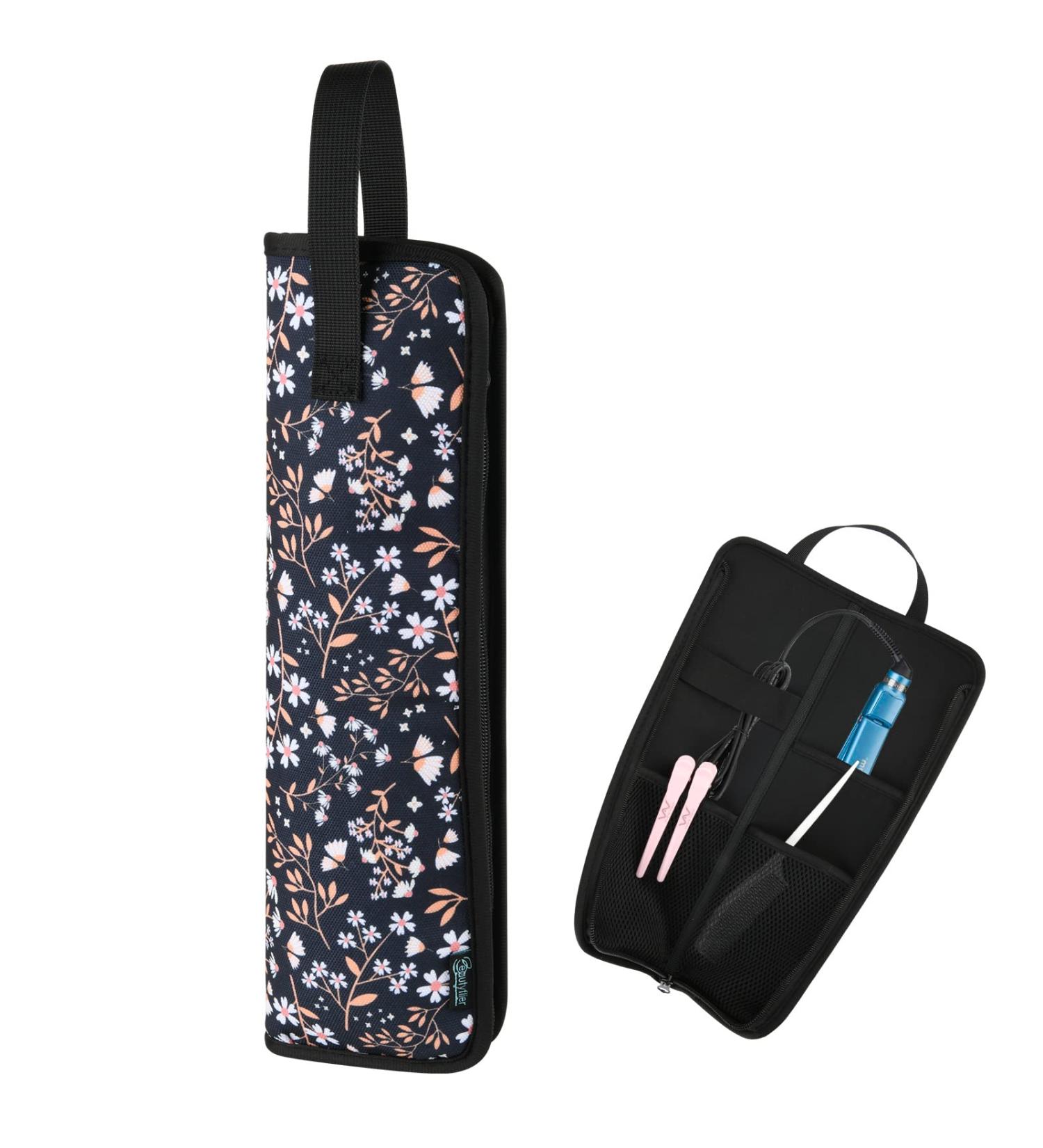 Buy Beautyflier Premium Universal Flat Iron Holder Travel Bag - Heat-Resistant Canvas Tote for Hair Straighteners Ideal for Home & Travel Use Fits Most Hair Tools (White Flower - Buy Online on GoSupps.com
