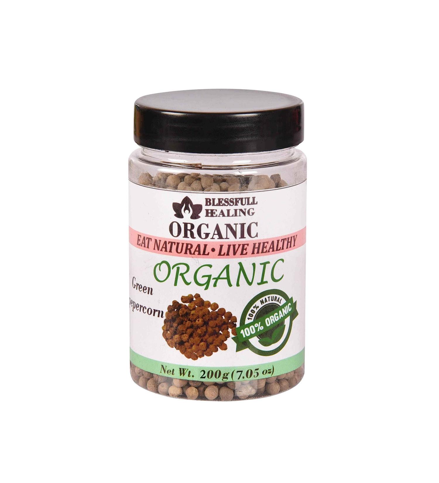 Blessfull Healing Organic Green Peppercorn 200 Gram Airtight Container (Packing May Vary) 200 Gram 7.05 oz - Buy Online on GoSupps.com