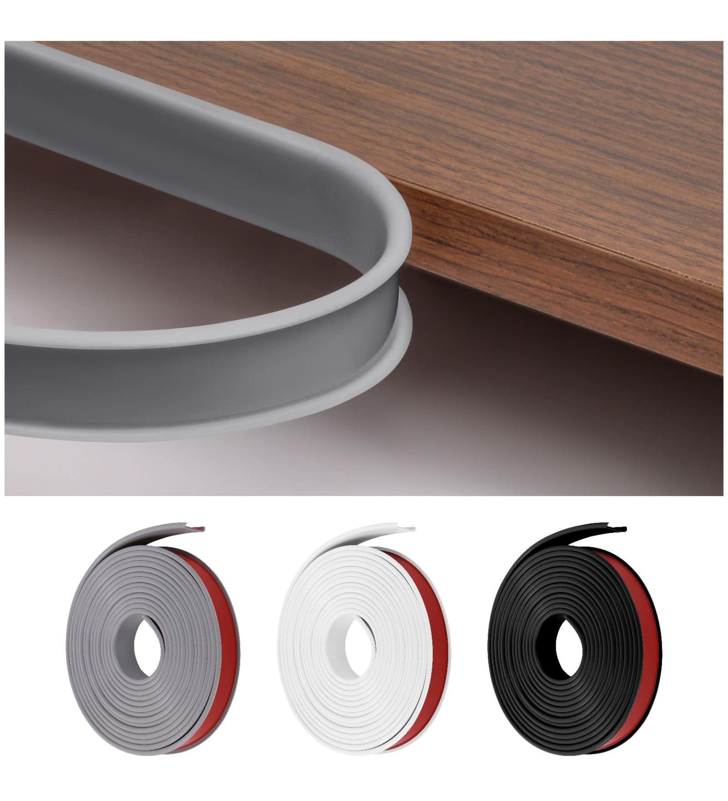 flintronic 5m*16mm U-Shape Flexible Furniture Edge Banding Baby Safty Baby Edge Protector Self Adhesive TPE Wood Edging Tape DIY Furniture Edge Trim for Table Cabinet Furniture Restoration Gray 5m*16mm - Buy Online on GoSupps.com