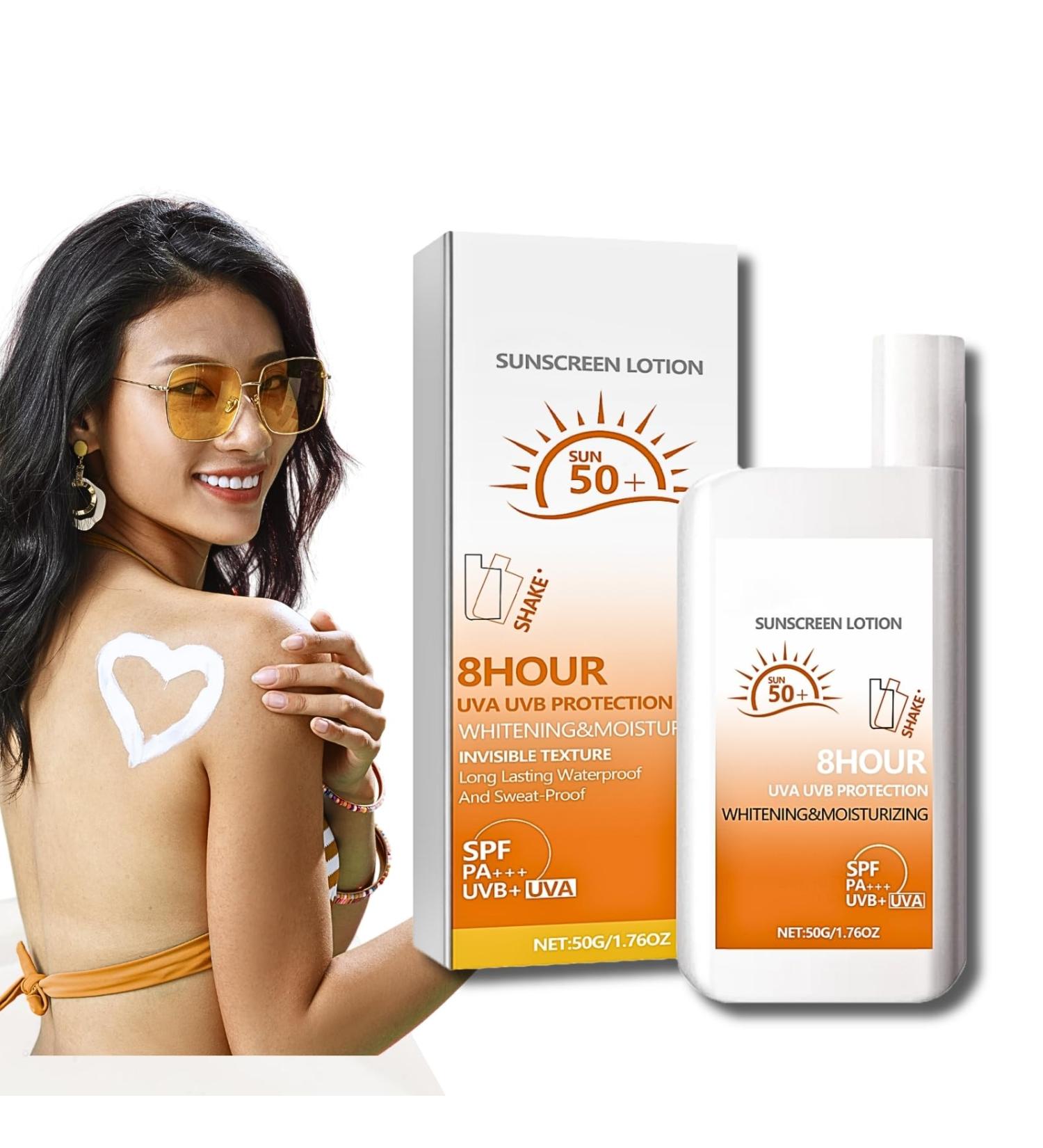 IZBEAUVO Sunscreen Lotion Spf 50 Face Moisturiser Ultra Light UV Protection Sun Cream Sun Cream SPF 50+ PA++++ Travel Sunscreen Lotion Waterproof & Sweatproof - Buy Online on GoSupps.com