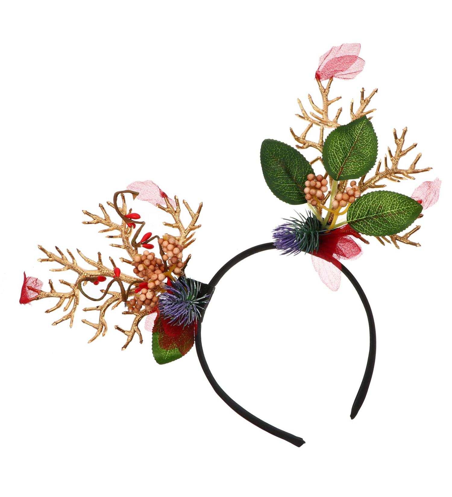 Lurrose Christmas Reindeer Antlers Headbands Branch Antler Headband Xmas Party Hair Accessories for Photo Prop - Buy Online on GoSupps.com