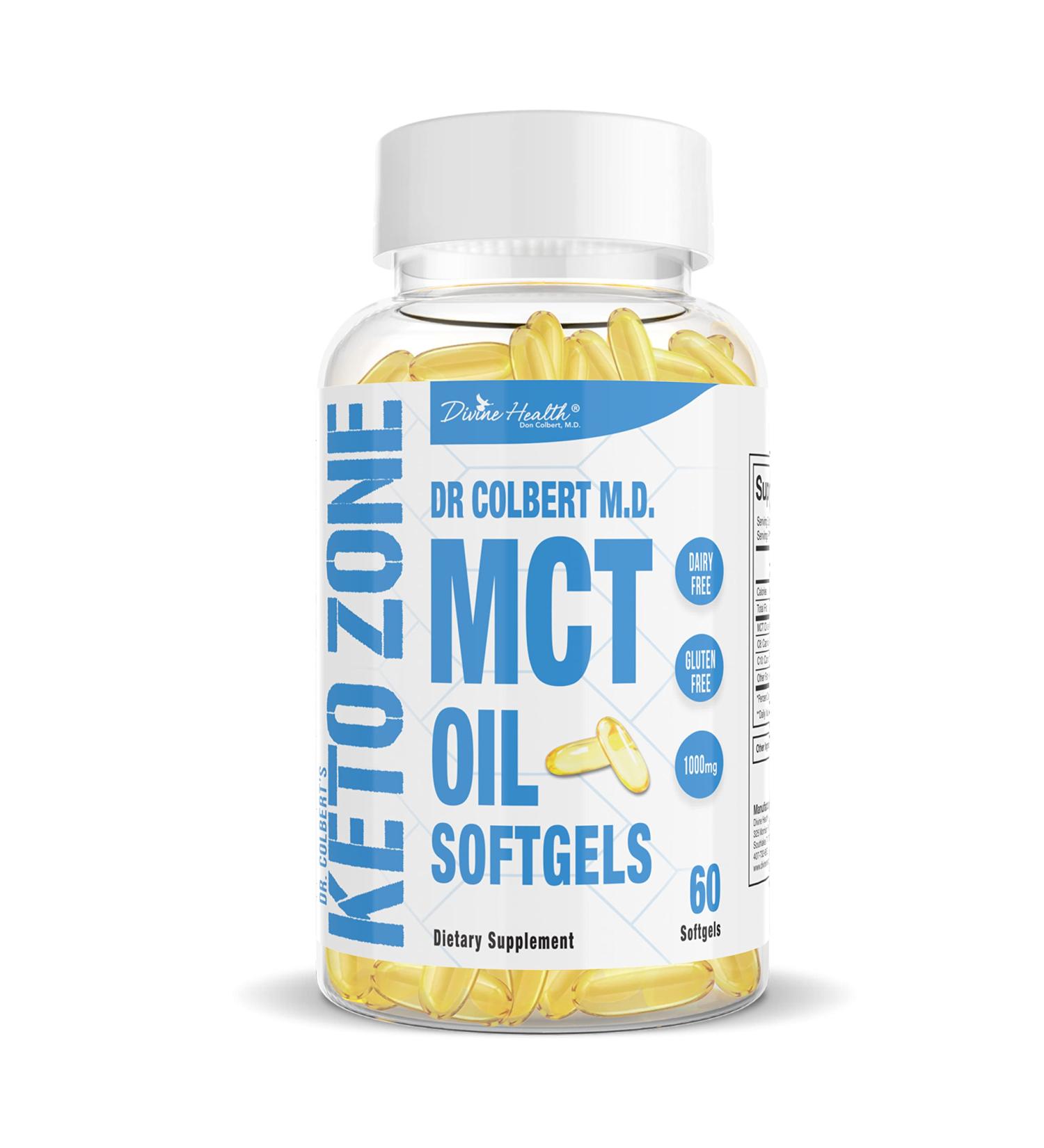 Dr. Colbert's Keto Zone All Natural MCT Oil Softgels 1000mg - 60 Softgels | Organic Coconut | Ketogenic Approved - Buy Online on GoSupps.com
