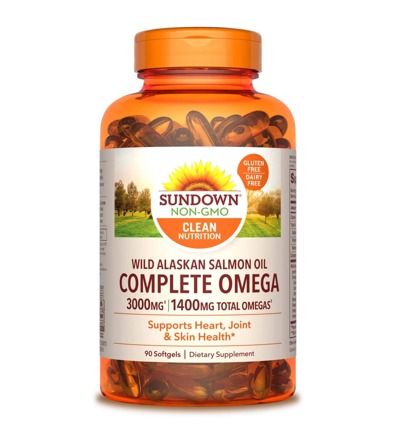Sundown Complete Omega Wild Alaskan Salmon Oil 1400mg Softgels - 90 Count - Buy Online on GoSupps.com